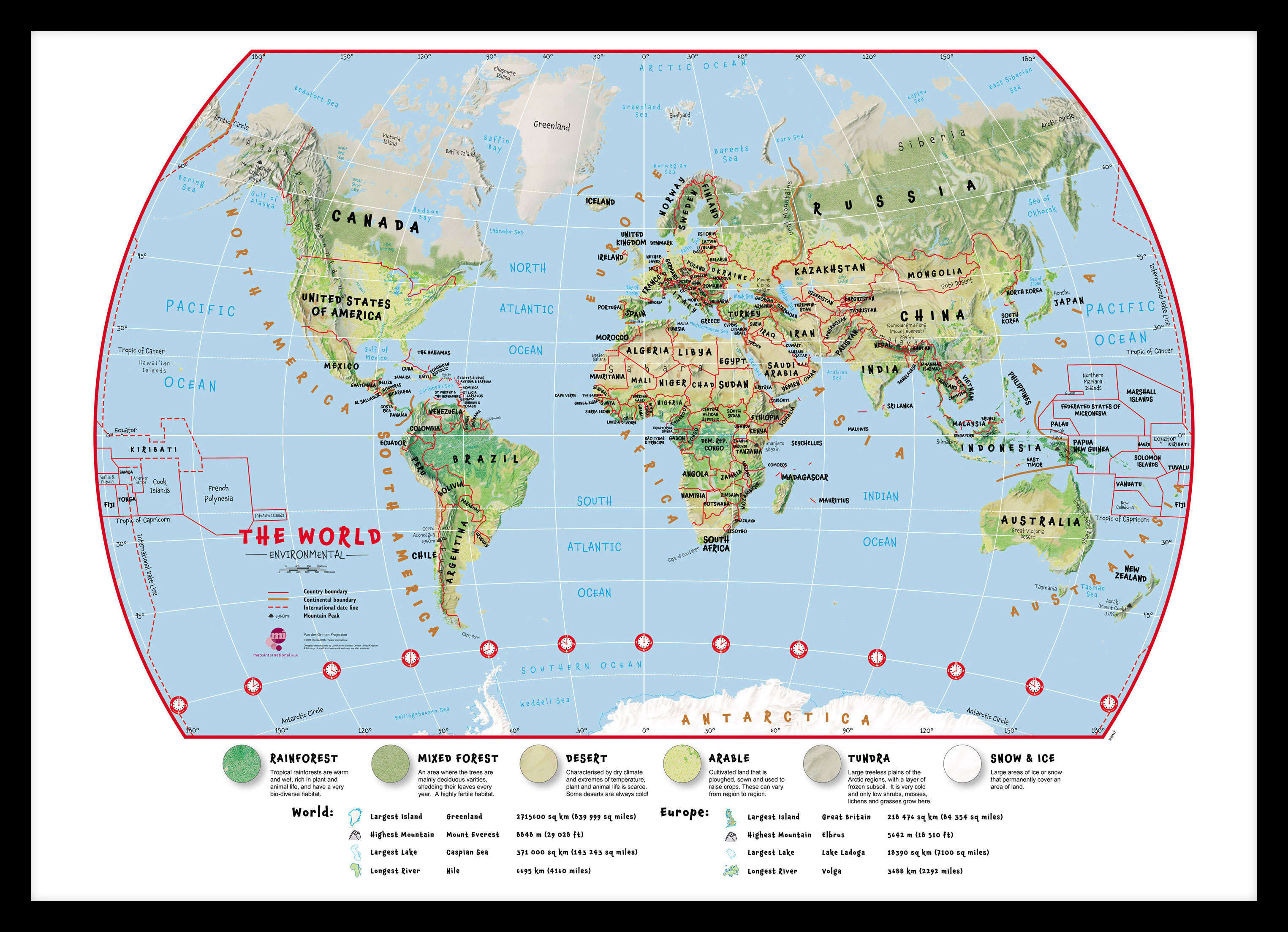 WM00415_M_PINBL - Primary World Wall Map Environmental
