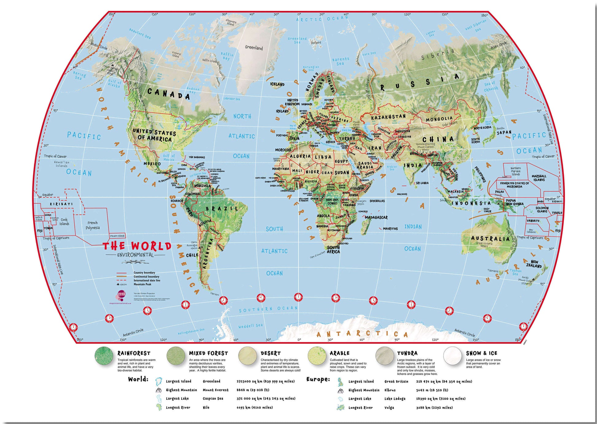 WM00415_S_PNBRD - Primary World Wall Map Environmental