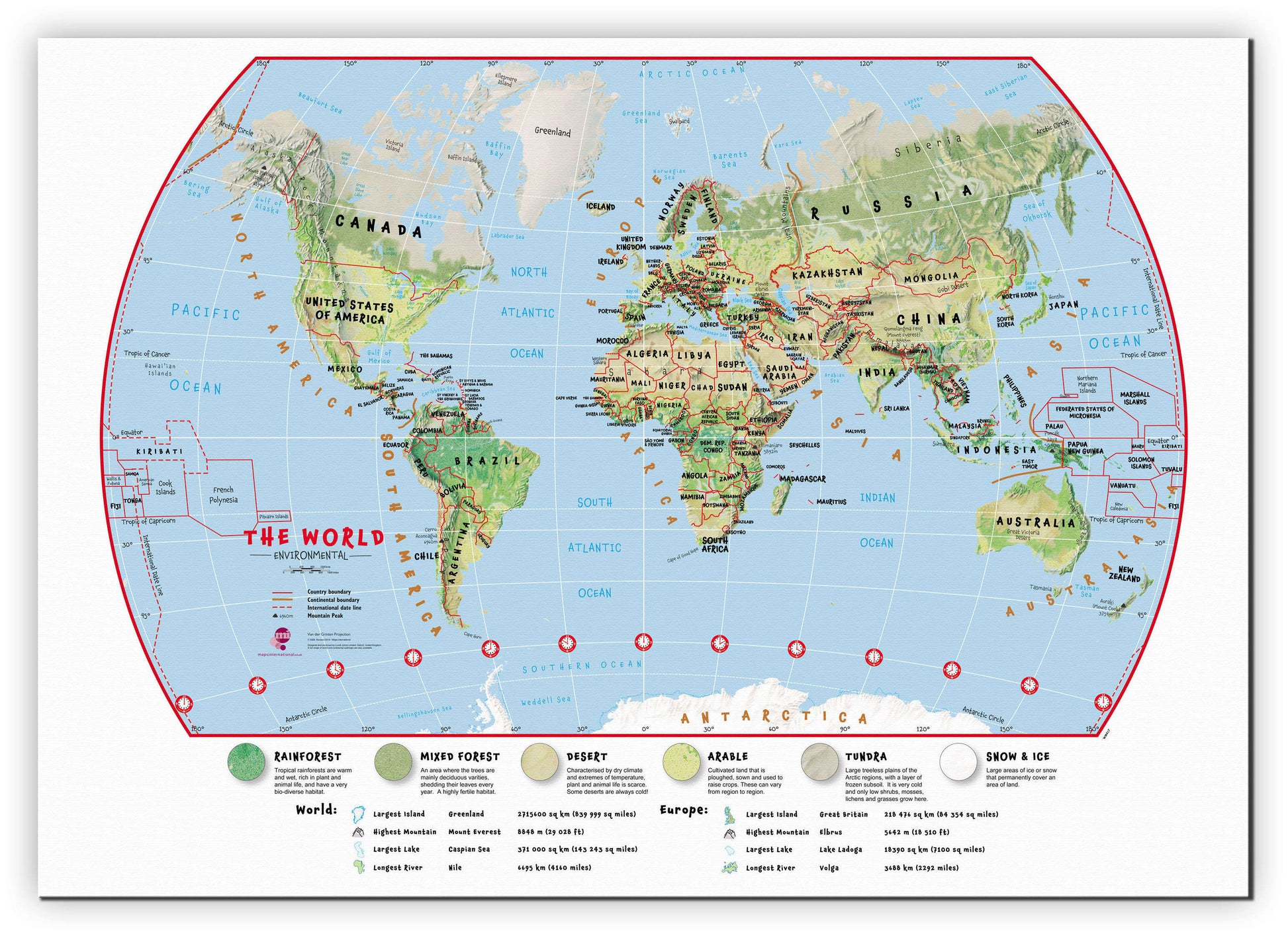 WM00415_S_CANVA - Primary World Wall Map Environmental