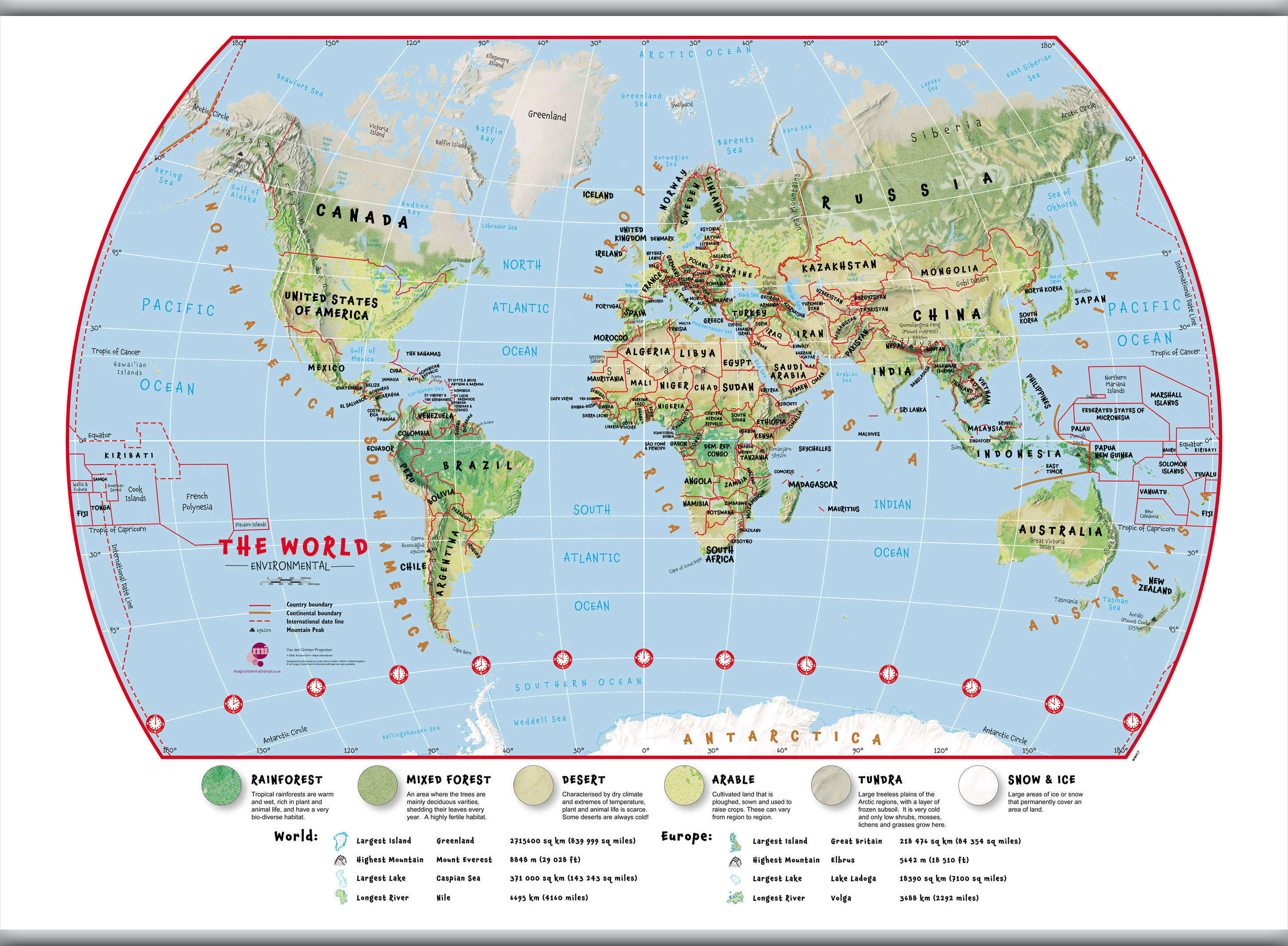 WM00415_L_LAMHB - Primary World Wall Map Environmental