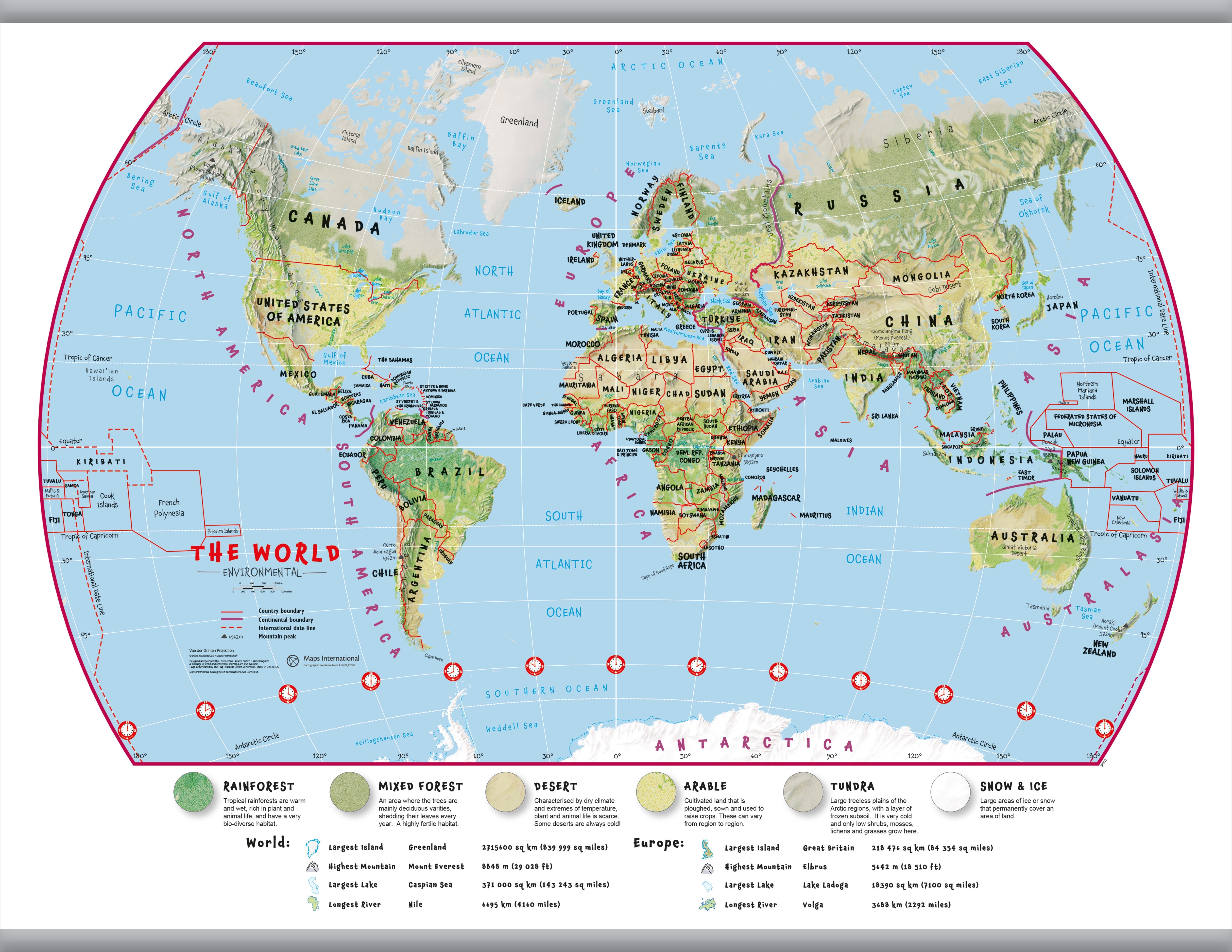 WM00415_S_LAMHB - Primary World Wall Map Environmental