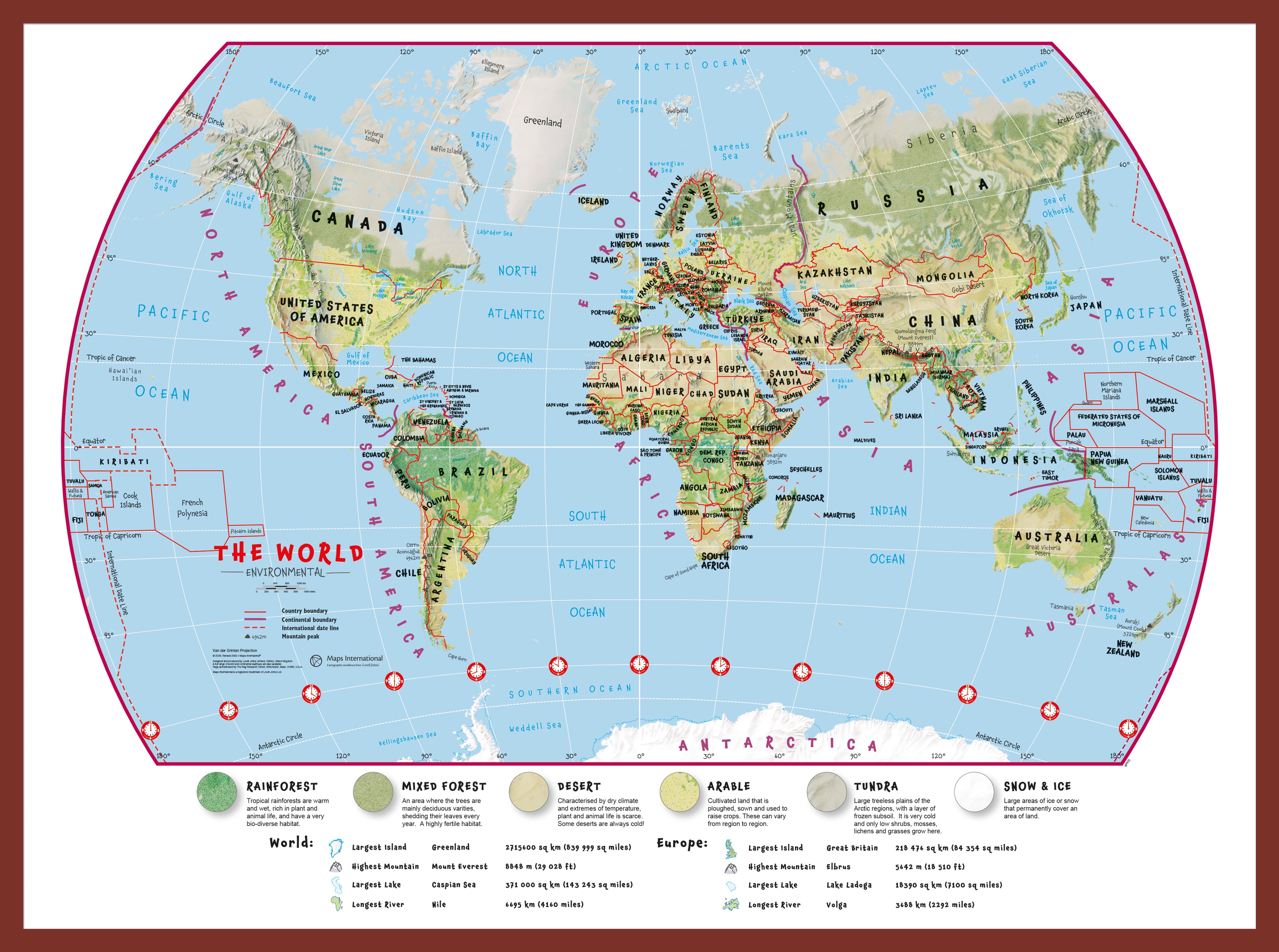 WM00415_S_PINOK - Primary World Wall Map Environmental