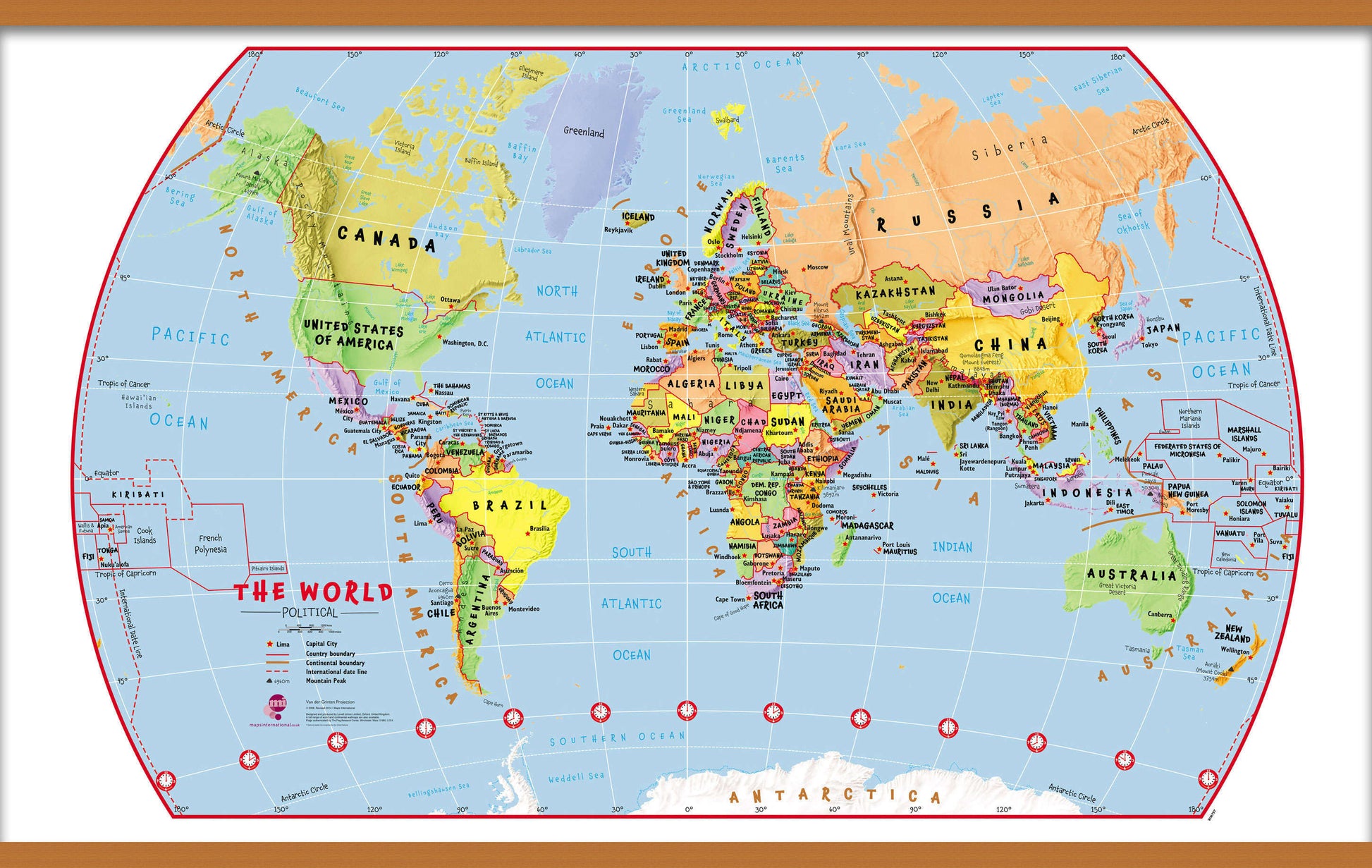 WM00797_L_LWDHB - Primary World Wall Map Political
