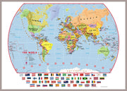 WM00414_H_MGFAL - Primary World Wall Map Political with flags