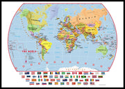 WM00414_H_LBDBL - Primary World Wall Map Political with flags