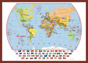 WM00414_M_PINOK - Primary World Wall Map Political with flags