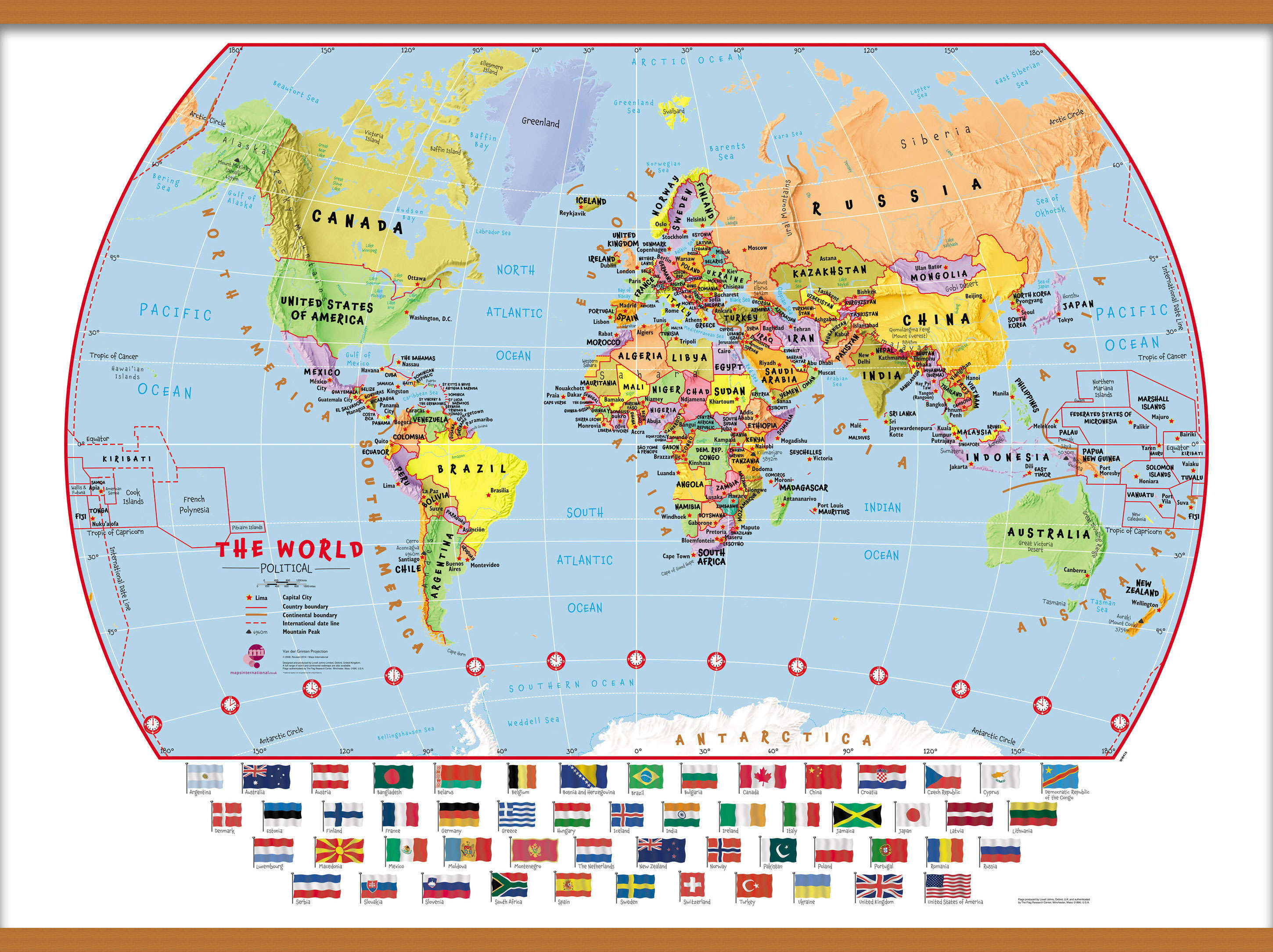 WM00414_H_CWDHB - Primary World Wall Map Political with flags