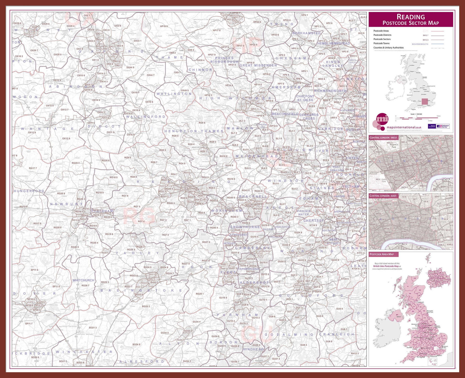 UK00784_L_LBDOK - Reading Postcode Sector Map