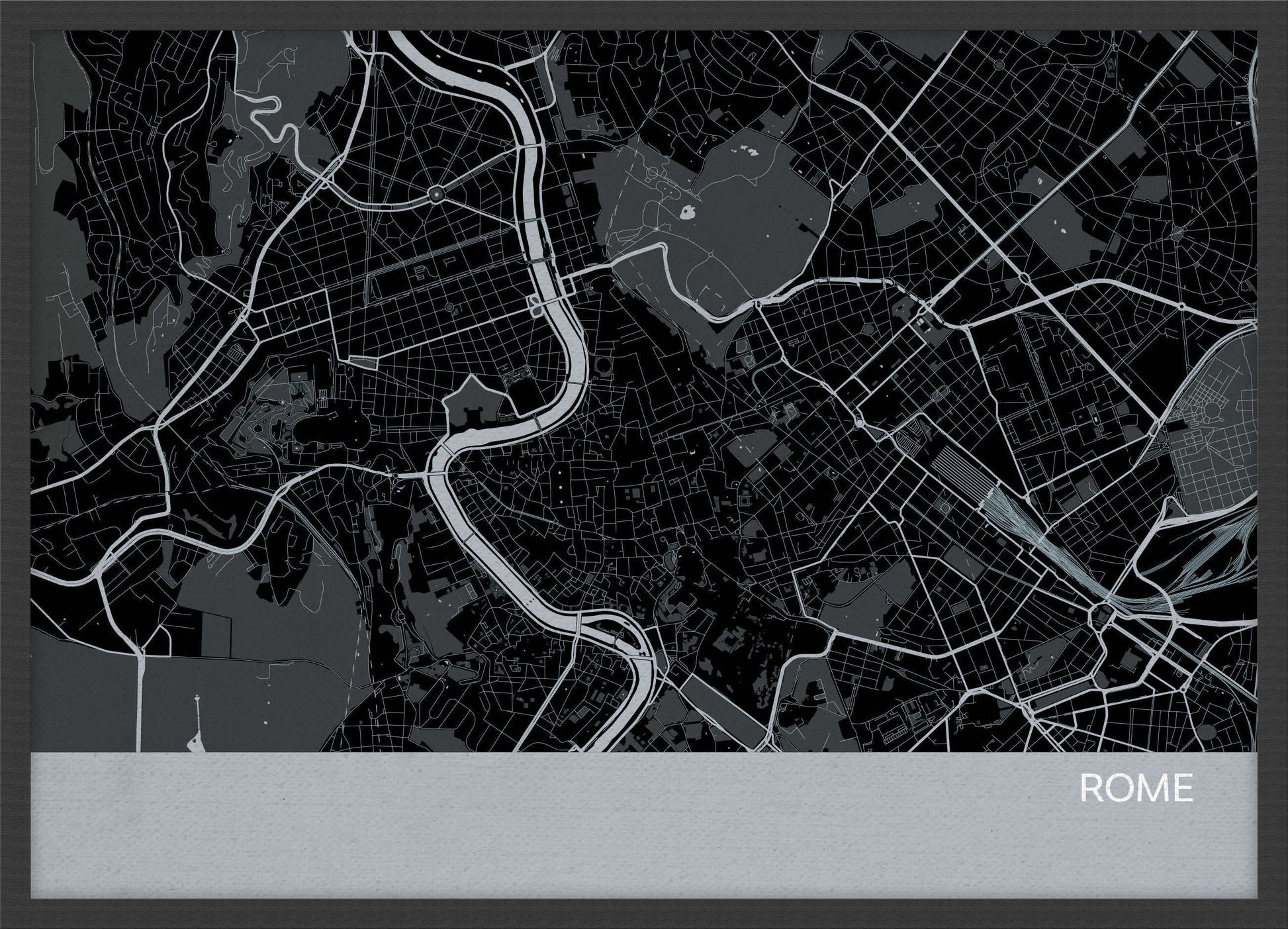 LS01560_3_WDBLA - Rome City Street Map Print Charcoal