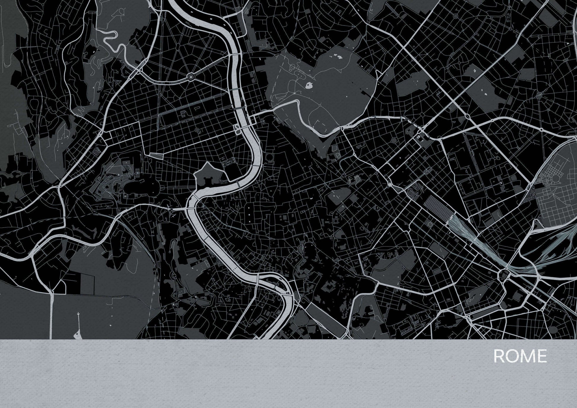 LS01560_4_MATTP - Rome City Street Map Print Charcoal