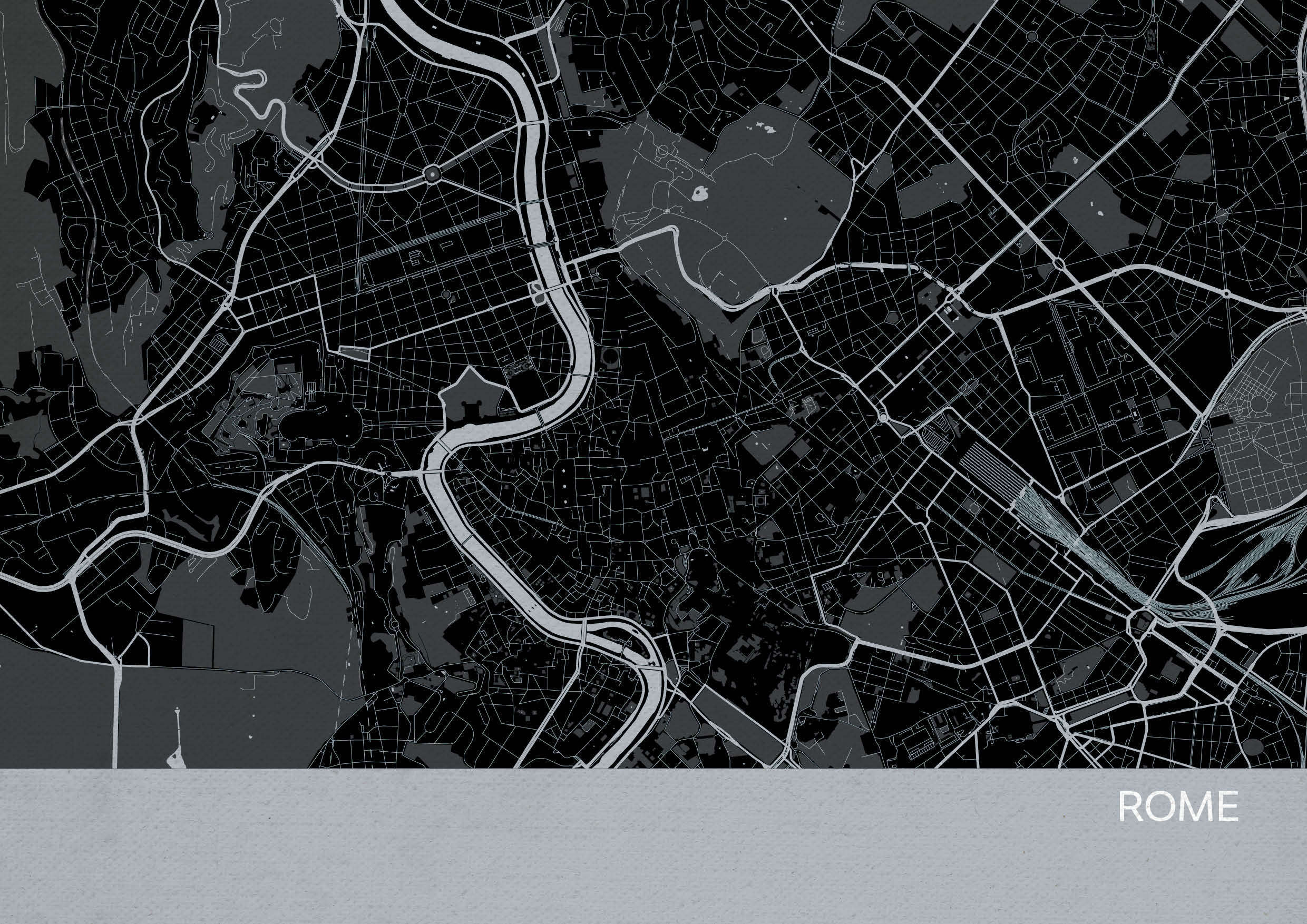 LS01560_4_MATTP - Rome City Street Map Print Charcoal