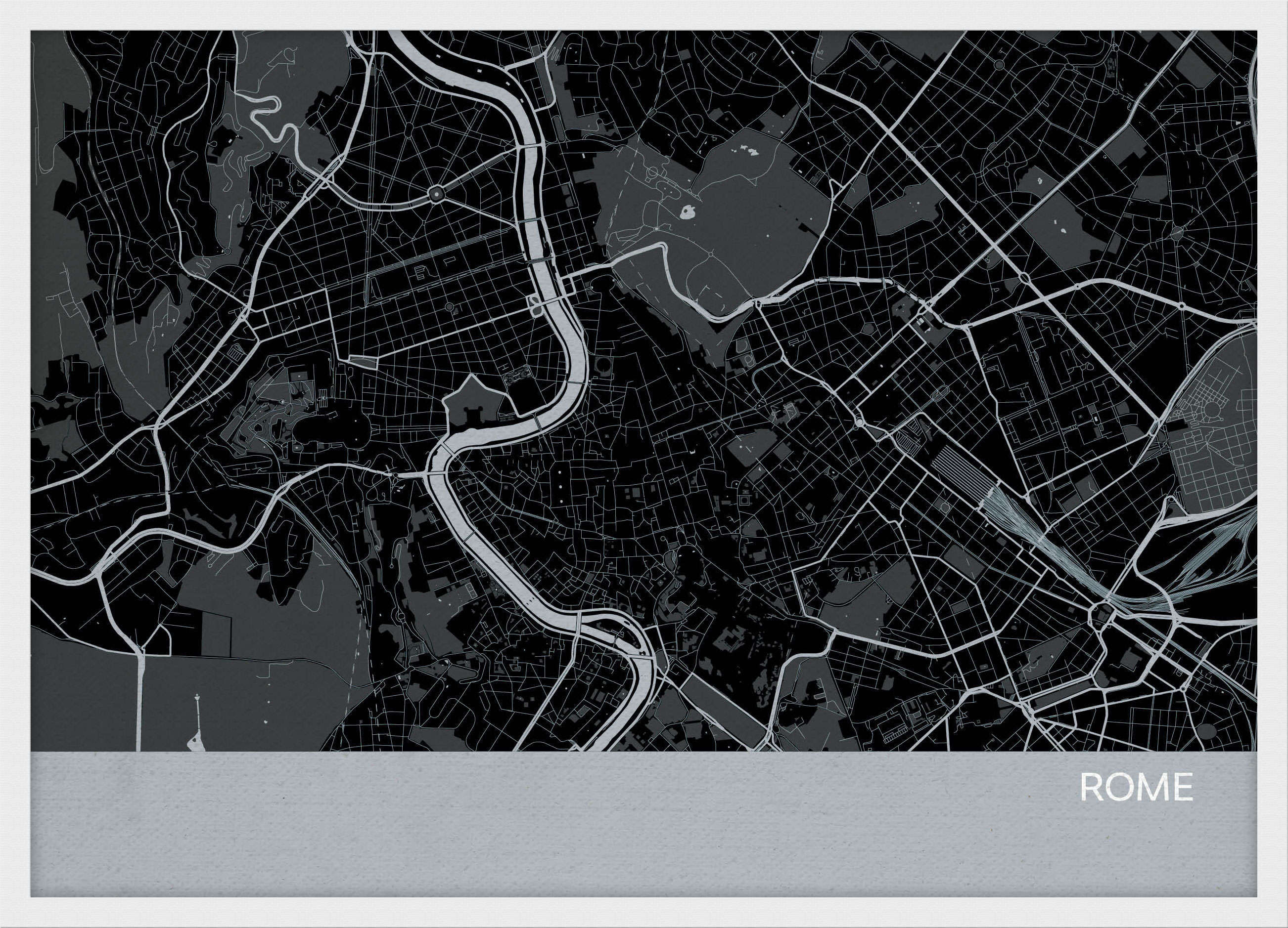 LS01560_3_WDWHI - Rome City Street Map Print Charcoal