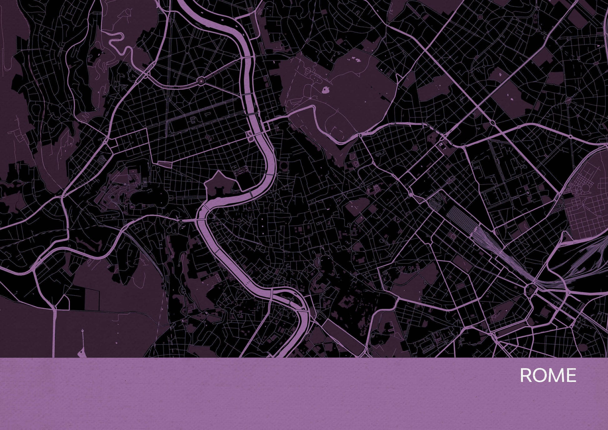 LS01561_4_MATTP - Rome City Street Map Print Mauve