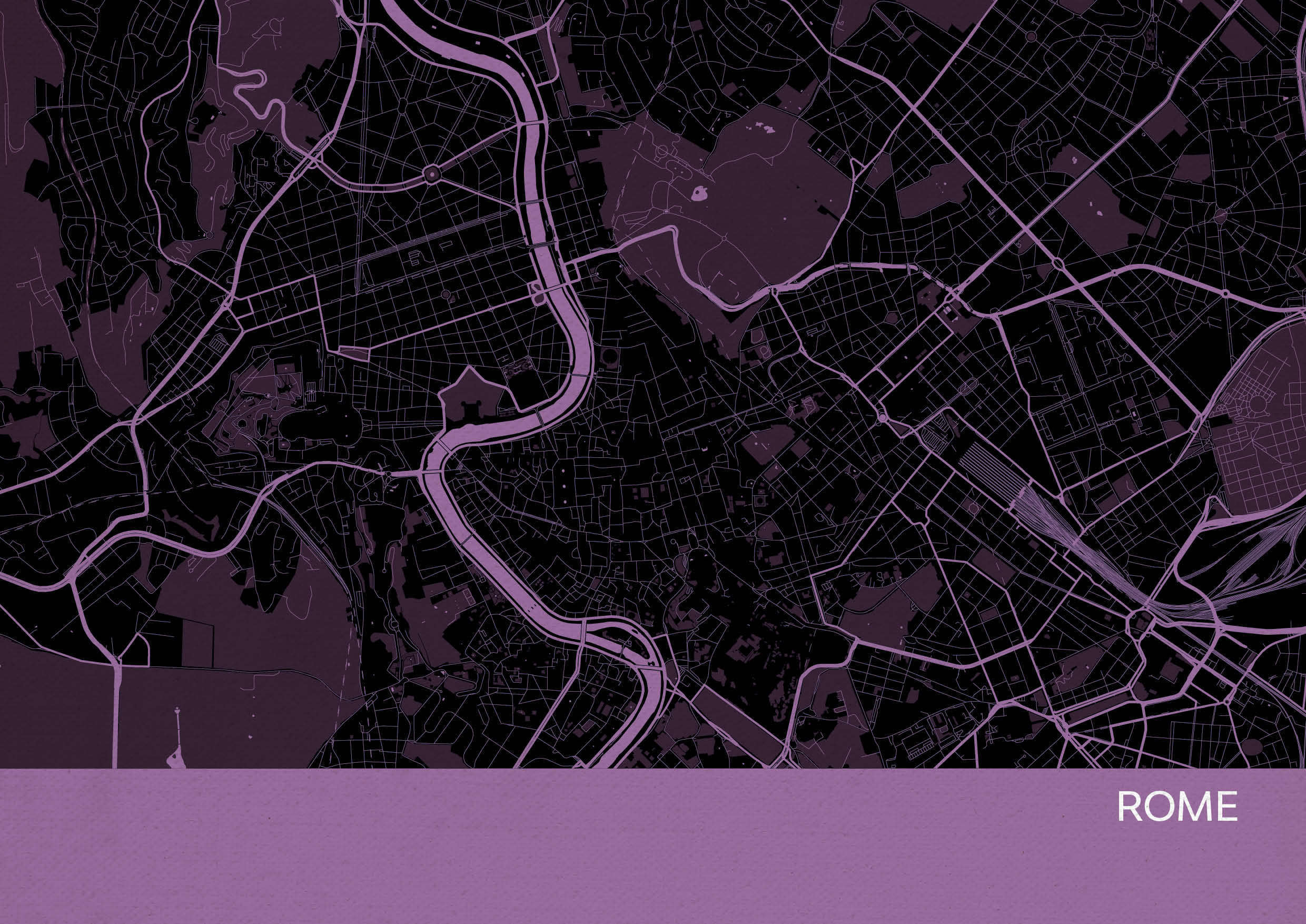 LS01561_4_MATTP - Rome City Street Map Print Mauve