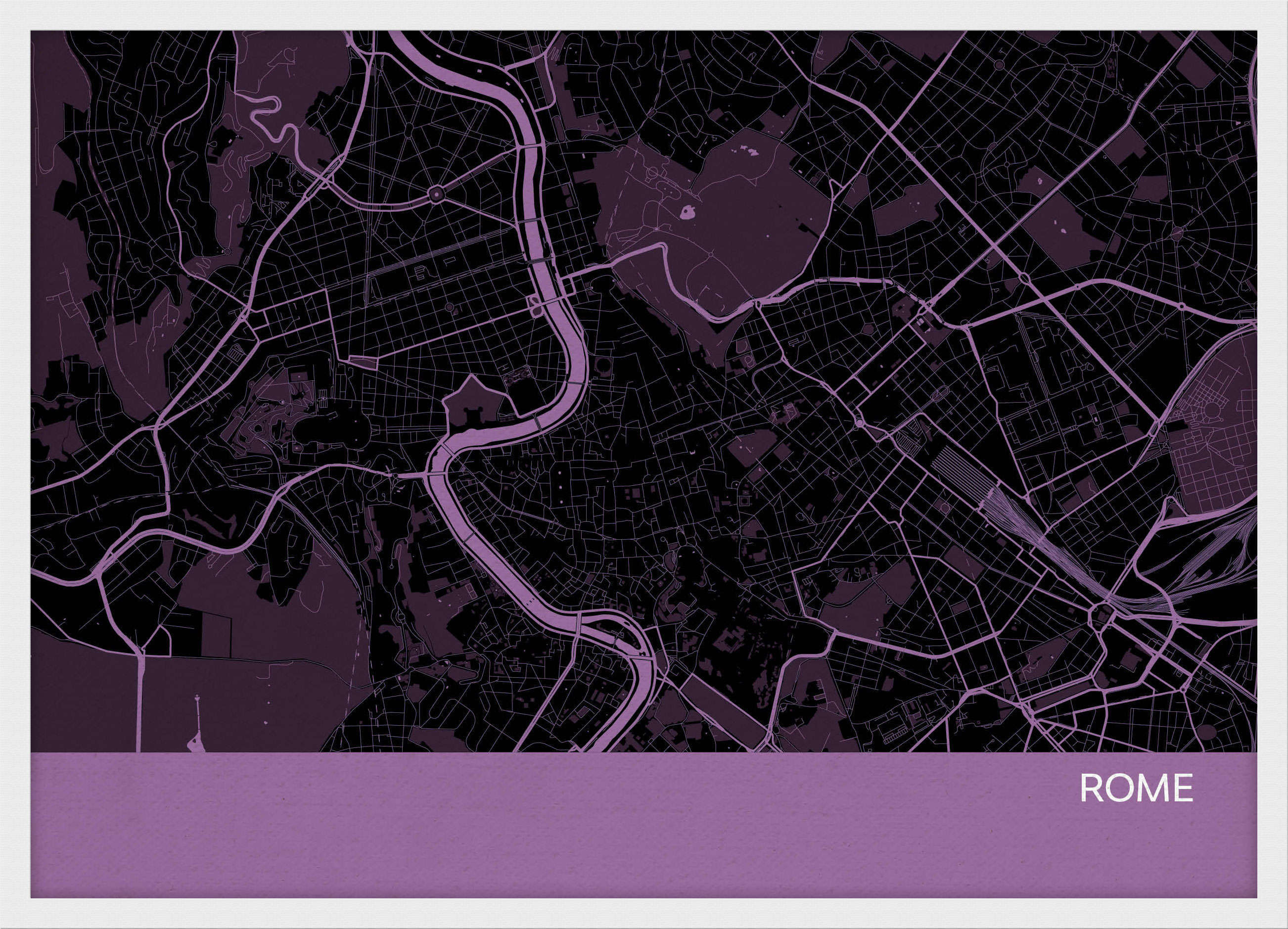 LS01561_S_WDWHI - Rome City Street Map Print Mauve