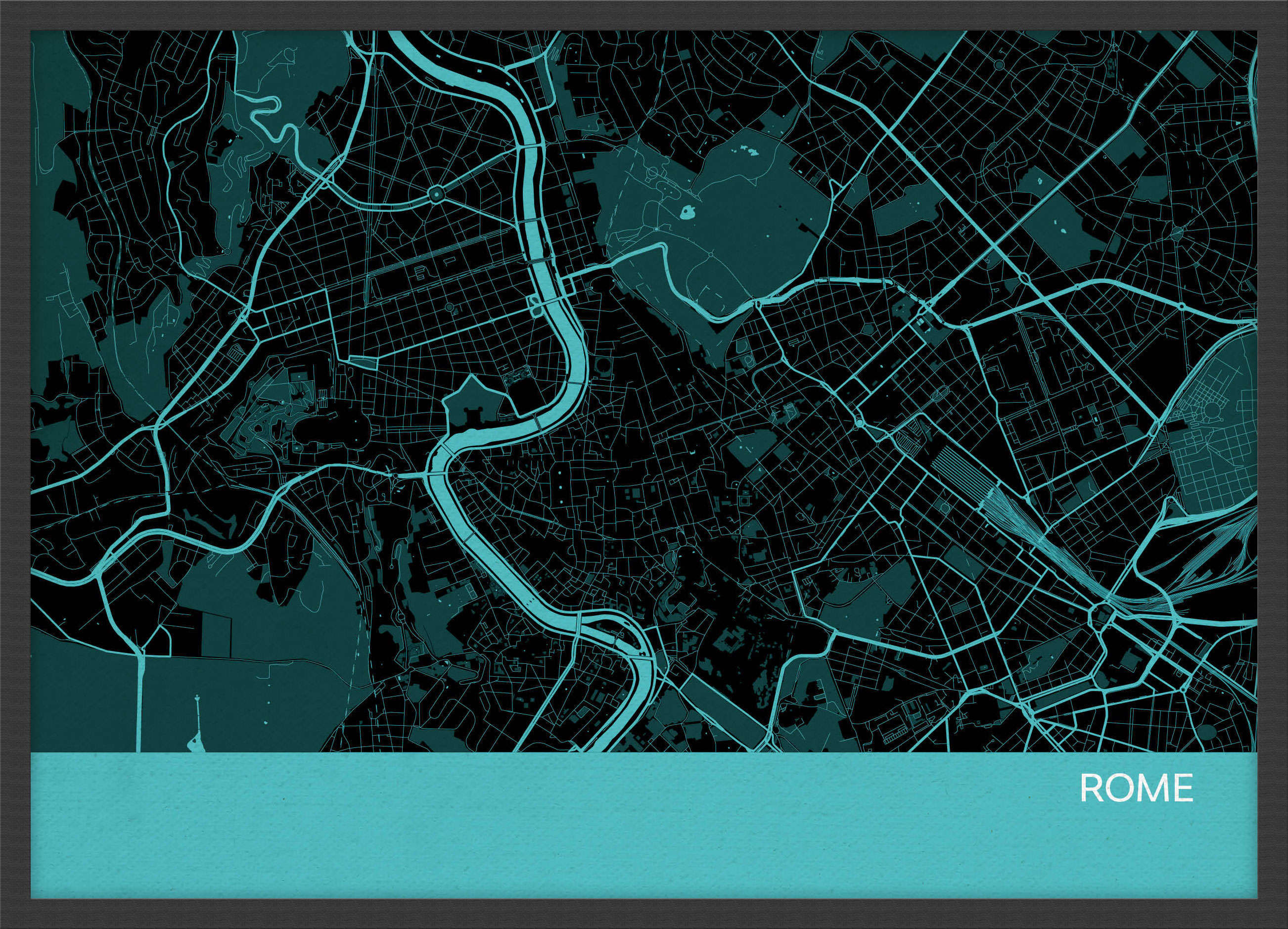 LS01571_S_WDBLA - Rome City Street Map Print Turquoise