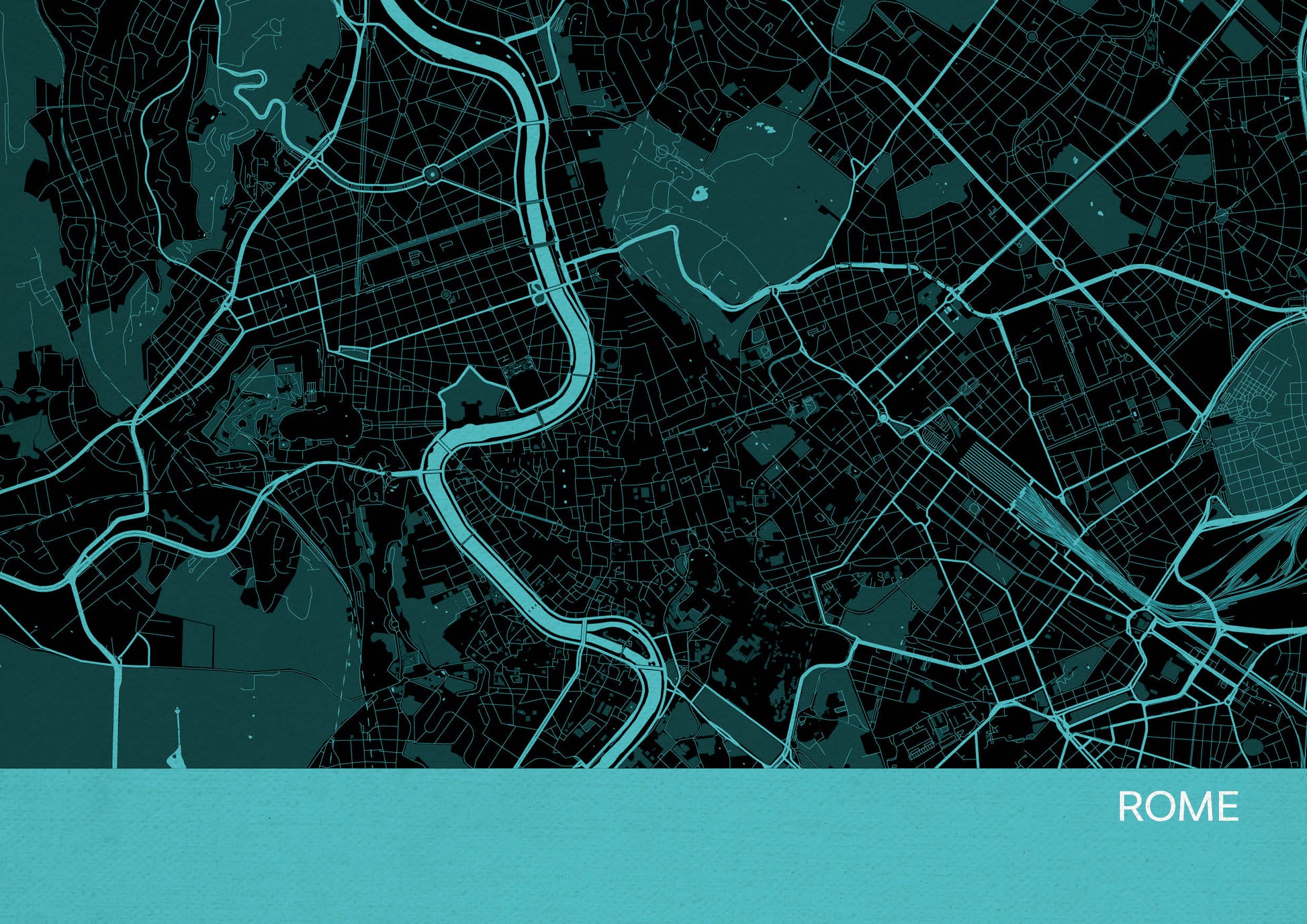 LS01571_3_MATTP - Rome City Street Map Print Turquoise