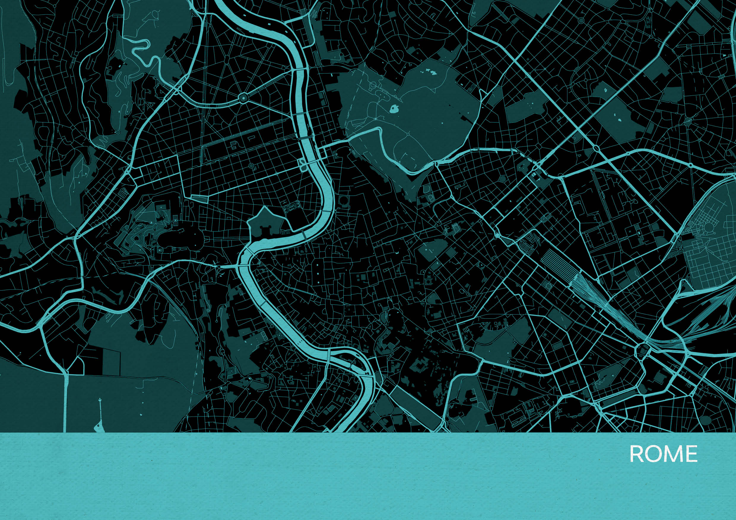 LS01571_S_MATTP - Rome City Street Map Print Turquoise