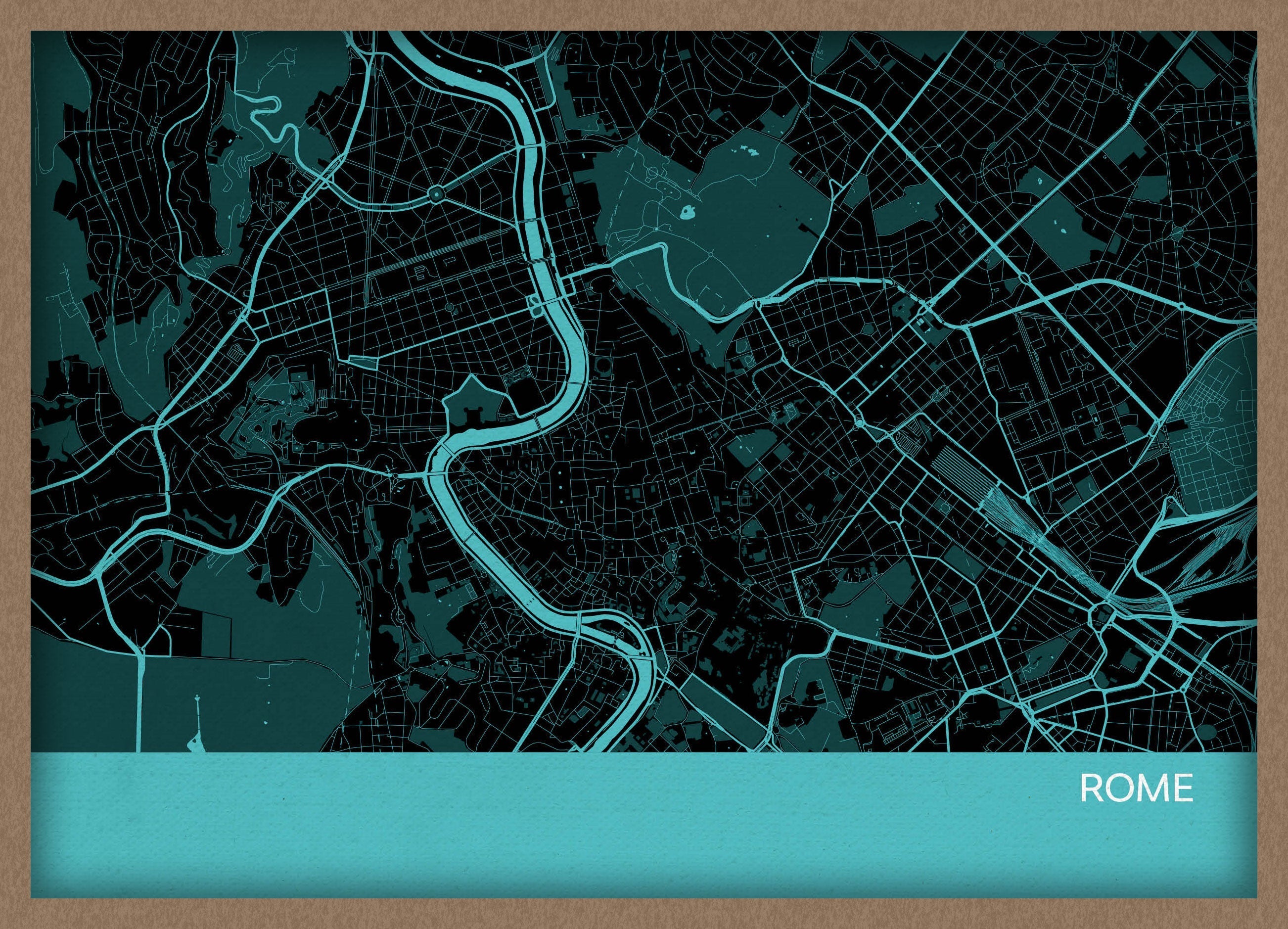 LS01571_3_WDOAK - Rome City Street Map Print Turquoise