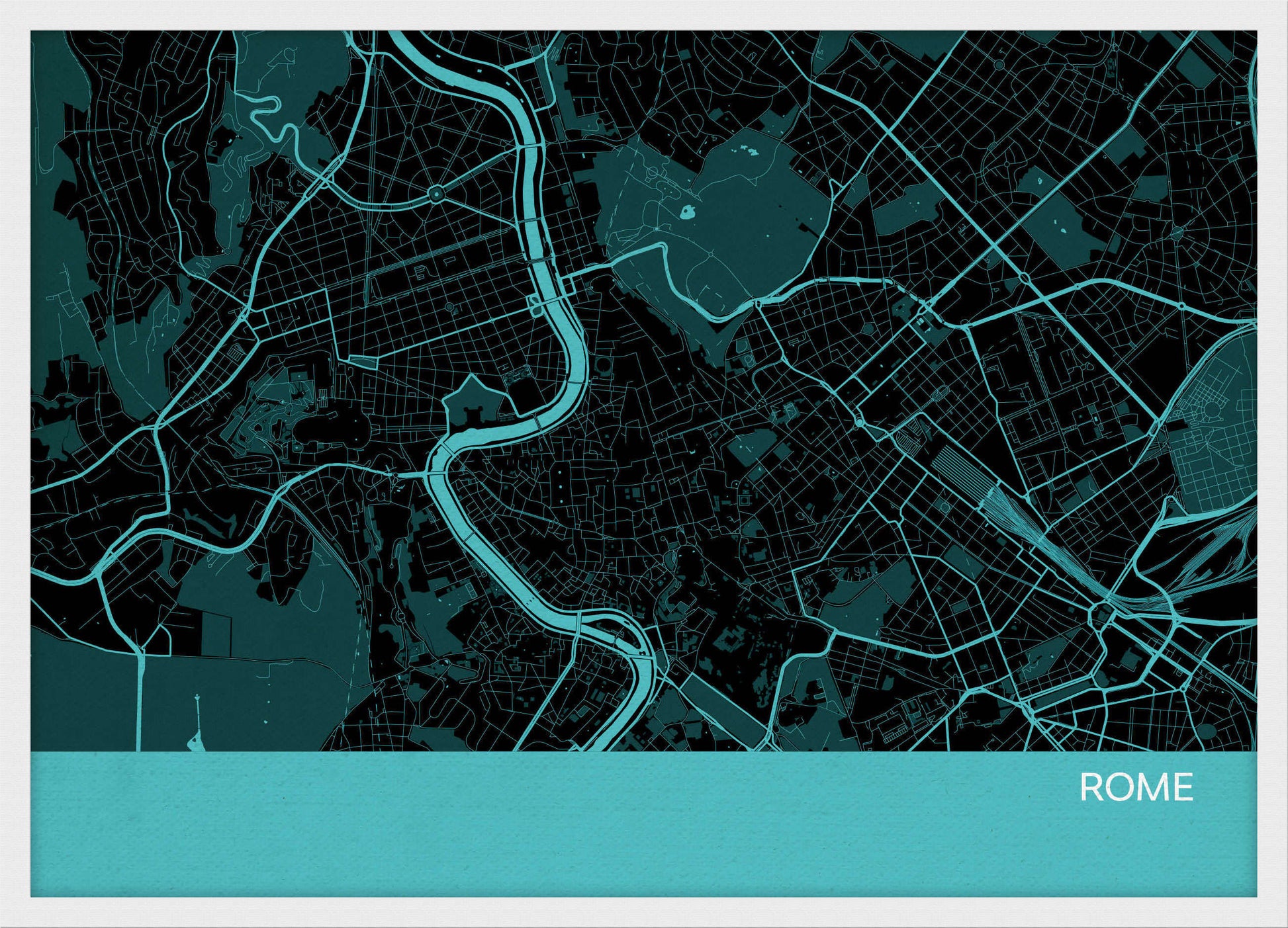 LS01571_4_WDWHI - Rome City Street Map Print Turquoise