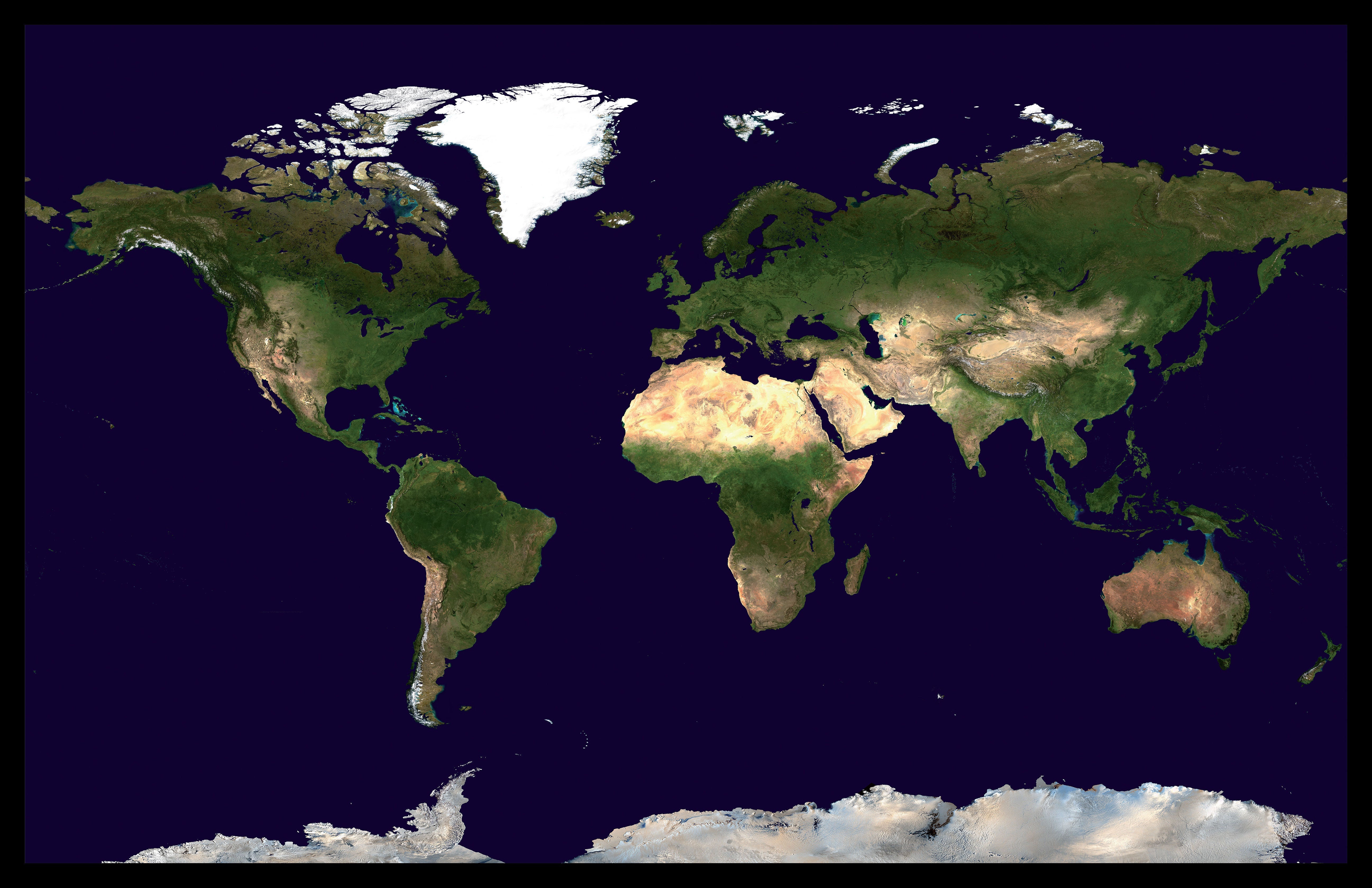 WM00875_S_PINBL - Satellite Map of the World
