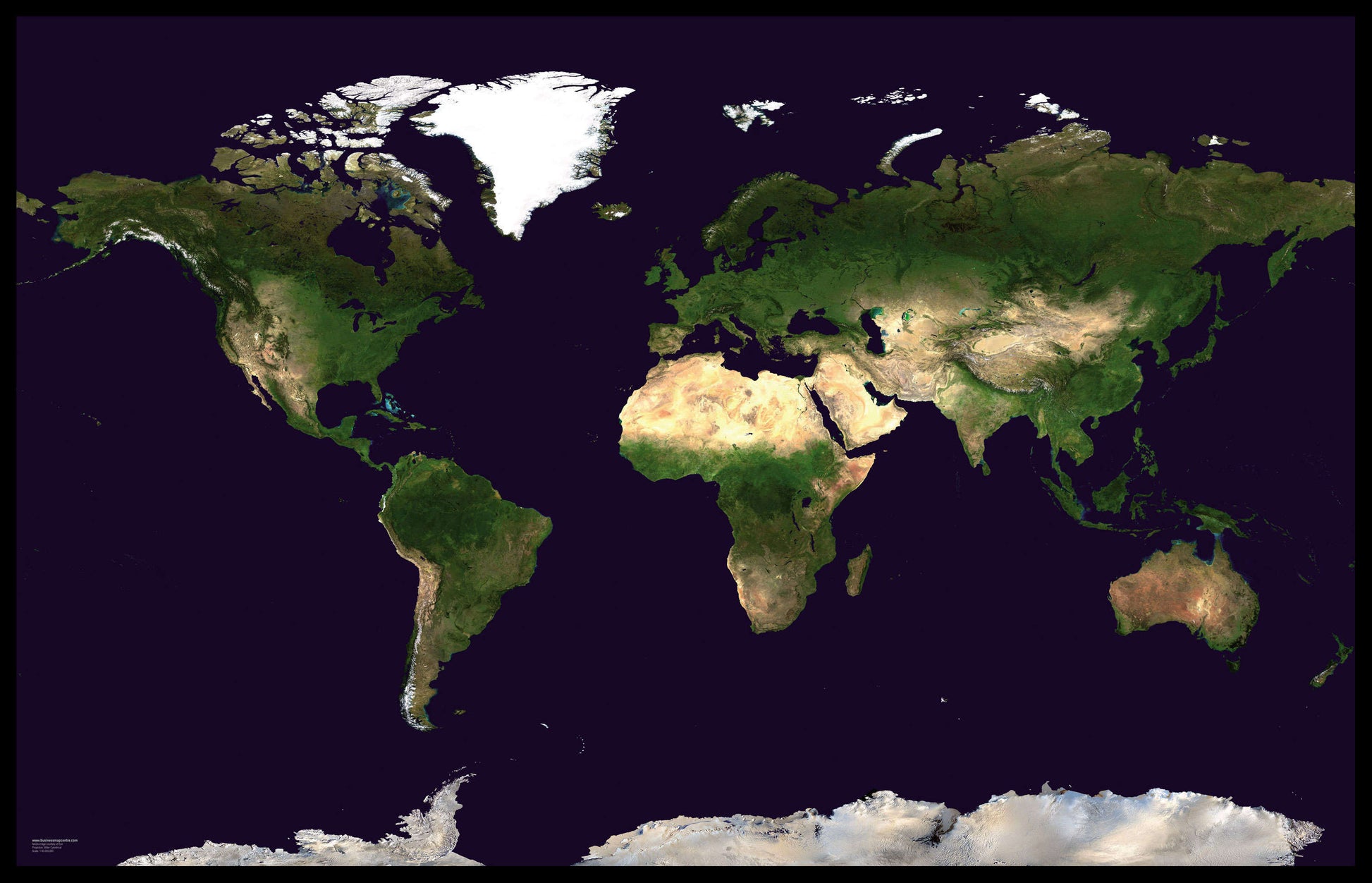 WM00875_H_LBDBL - Satellite Map of the World