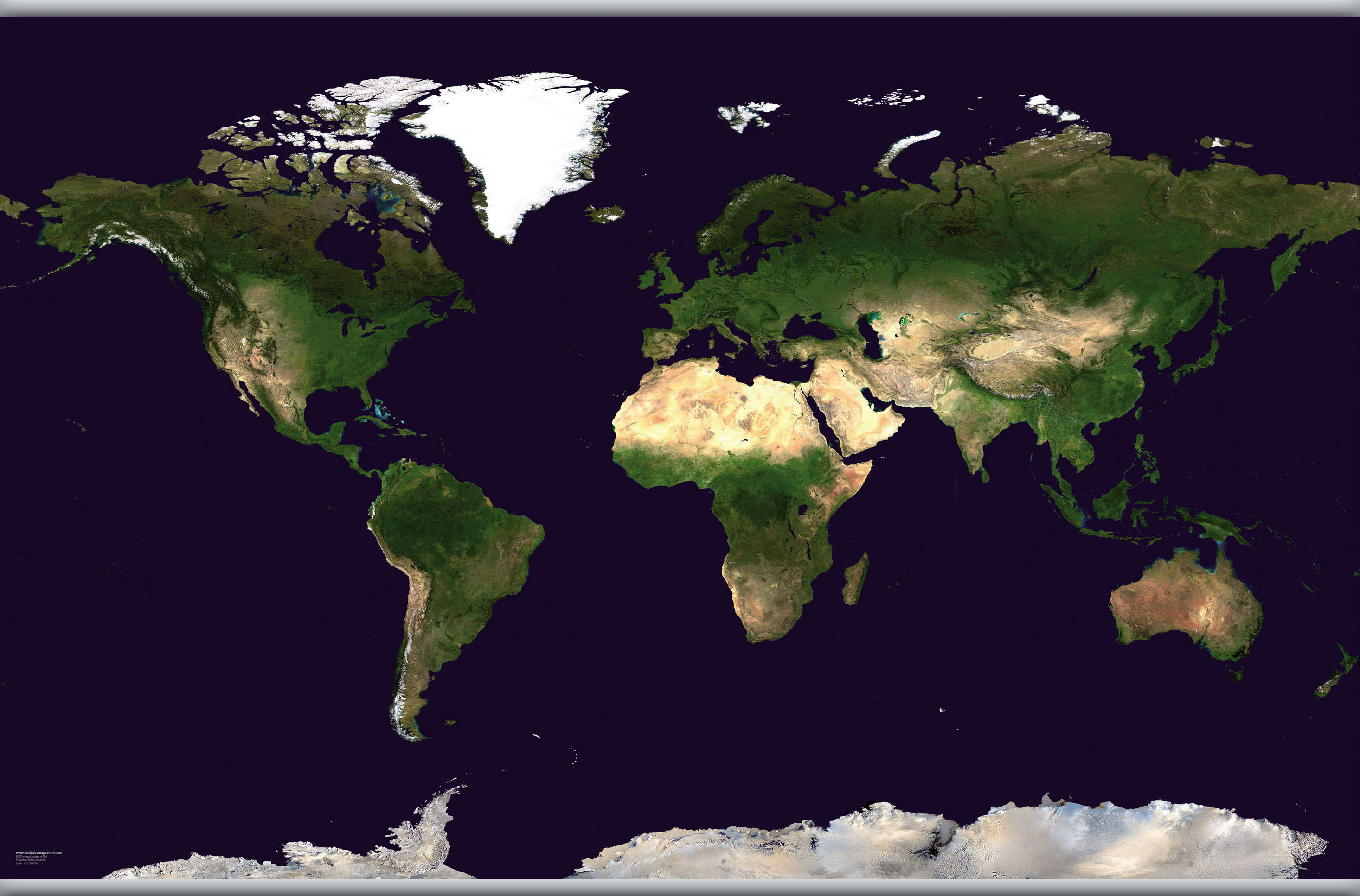 WM00875_H_LAMHB - Satellite Map of the World