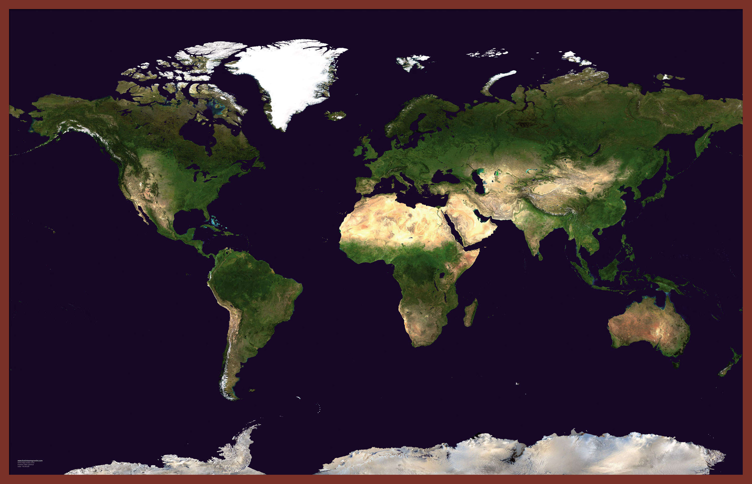 WM00875_L_LBDOK - Satellite Map of the World