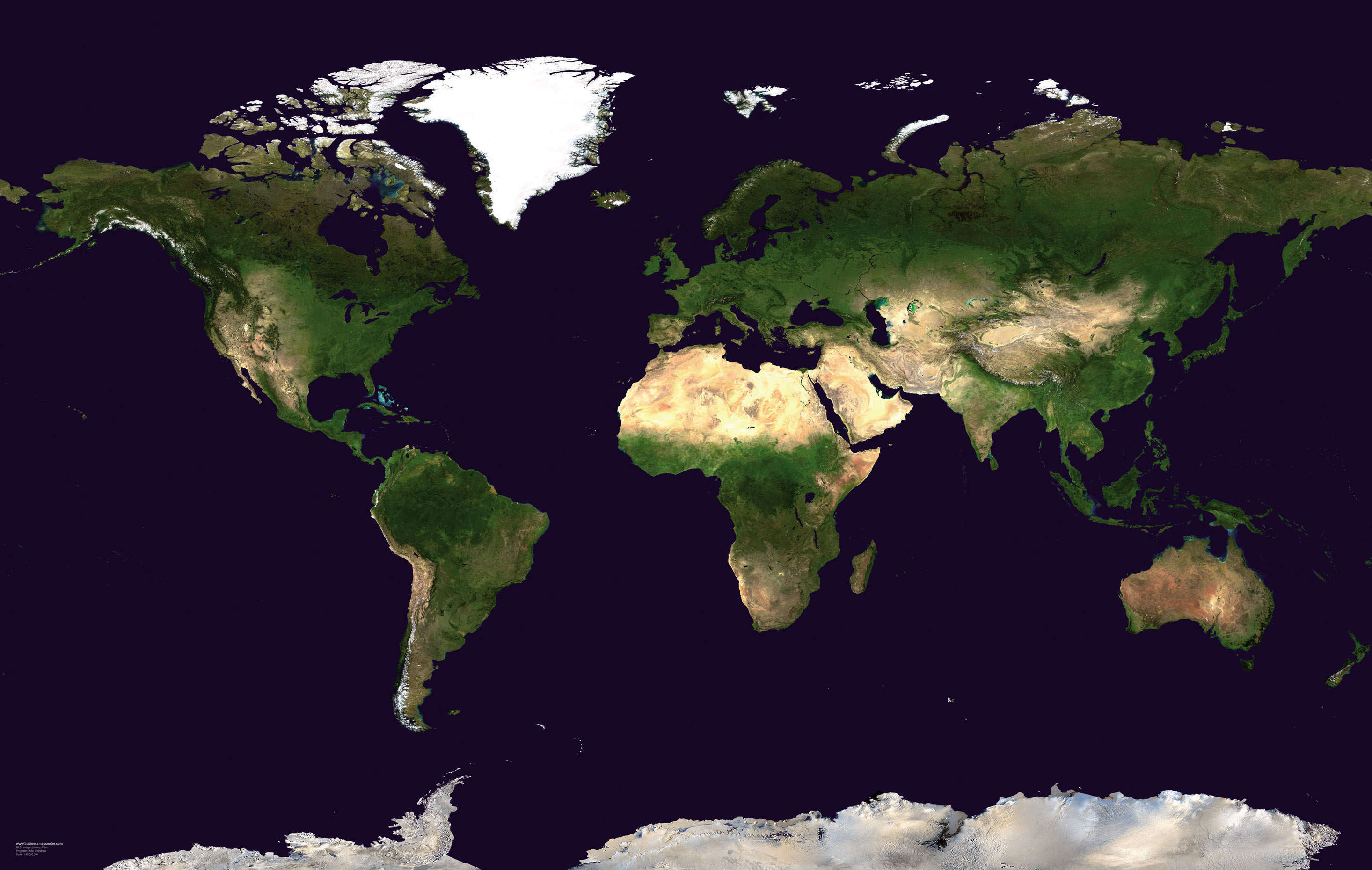 WM00875_S_PAPER - Satellite Map of the World