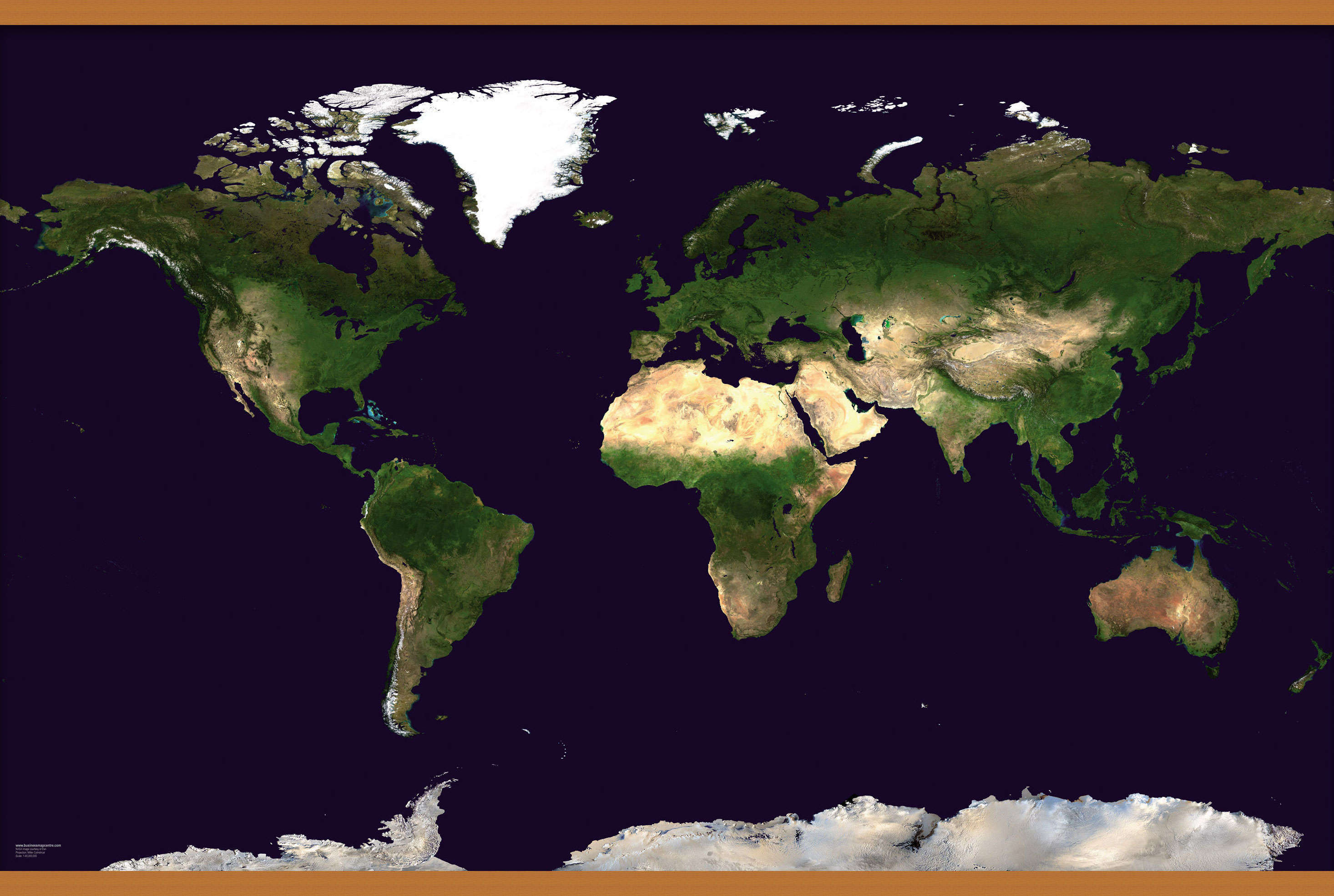 WM00875_H_LWDHB - Satellite Map of the World