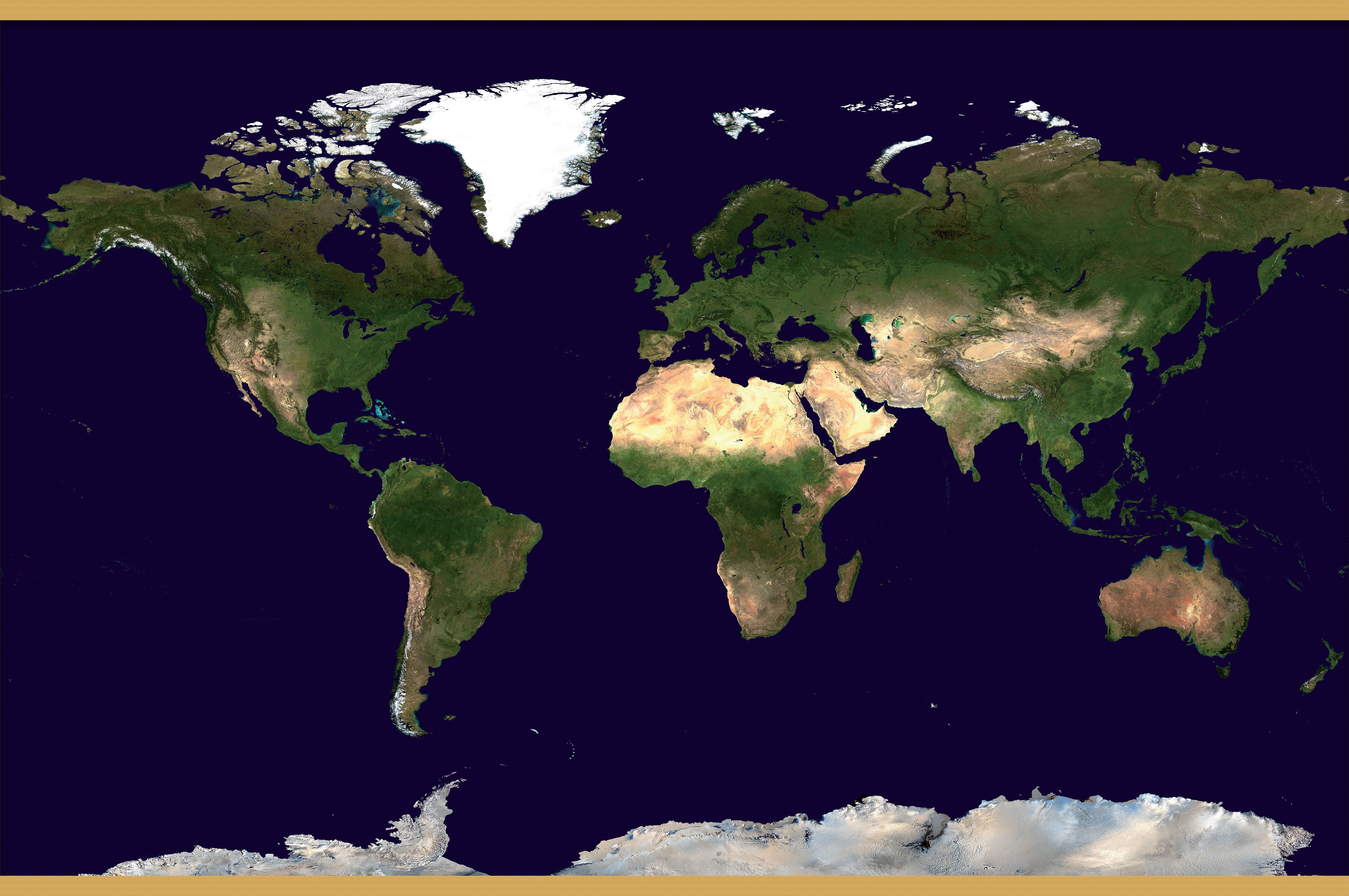 WM00875_M_LWDHB - Satellite Map of the World