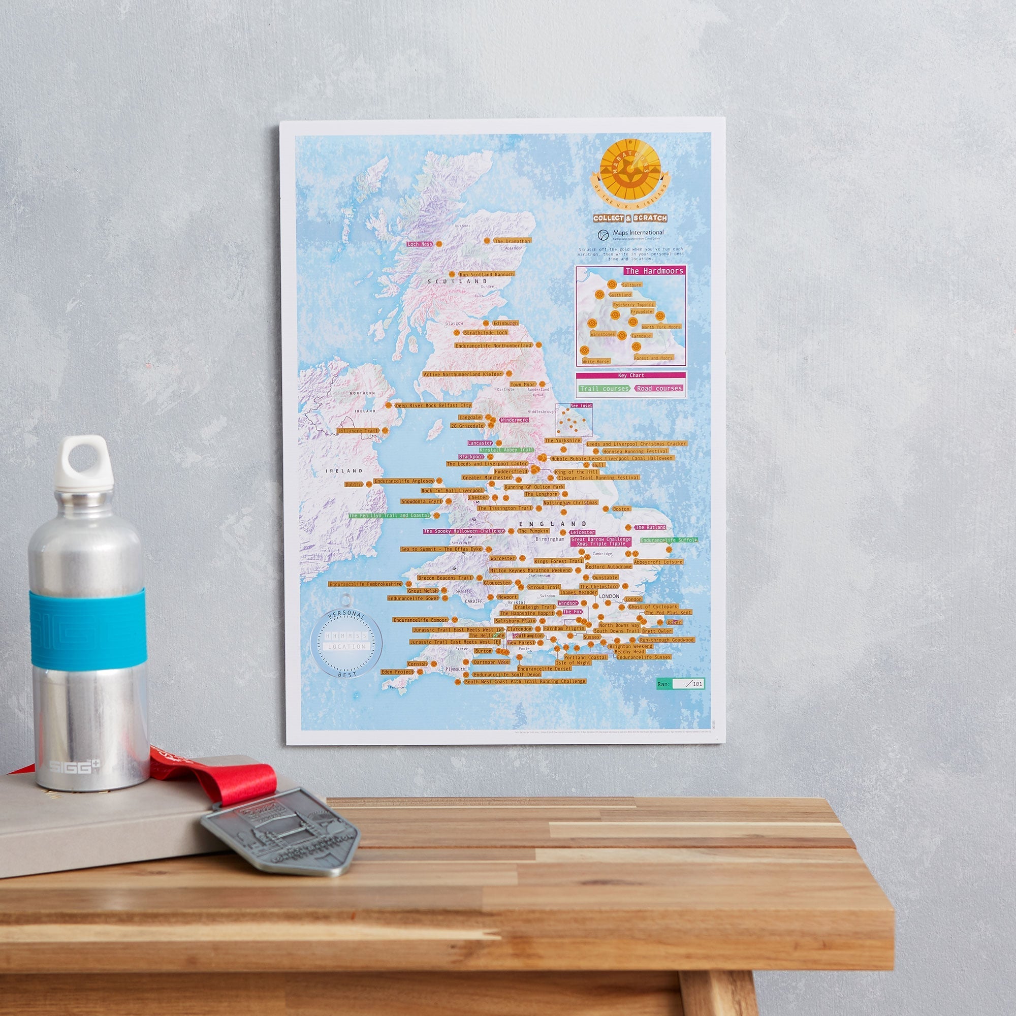 UK01695_3_SILKP - Scratch Off UK and Ireland Marathons Print
