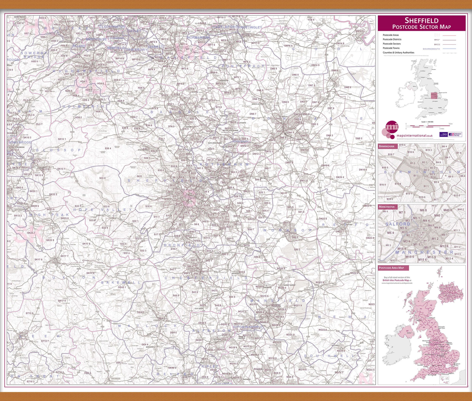 UK00785_L_LWDHB - Sheffield Postcode Sector Map