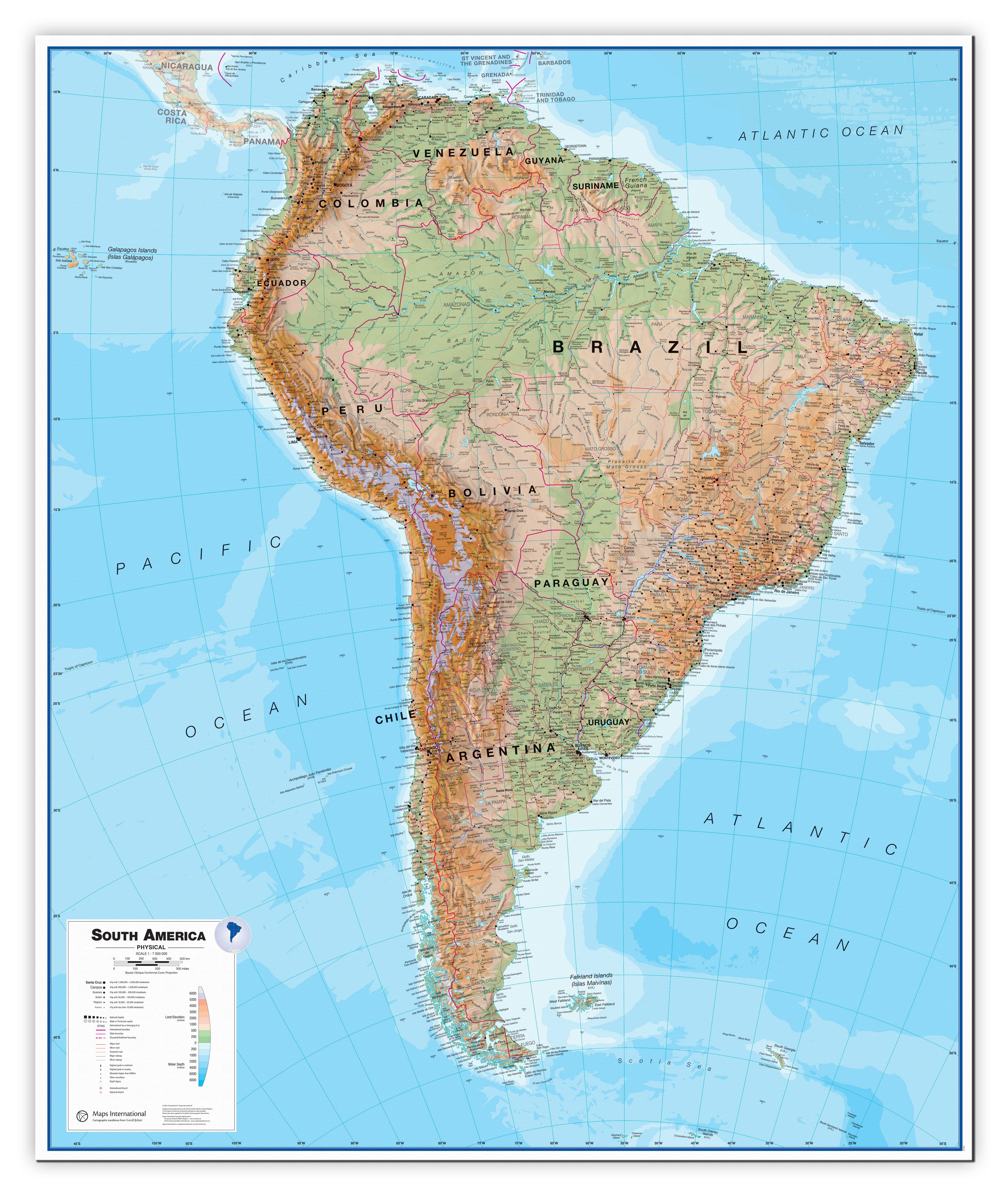 CT00412_L_CANVA - South America Wall Map Physical