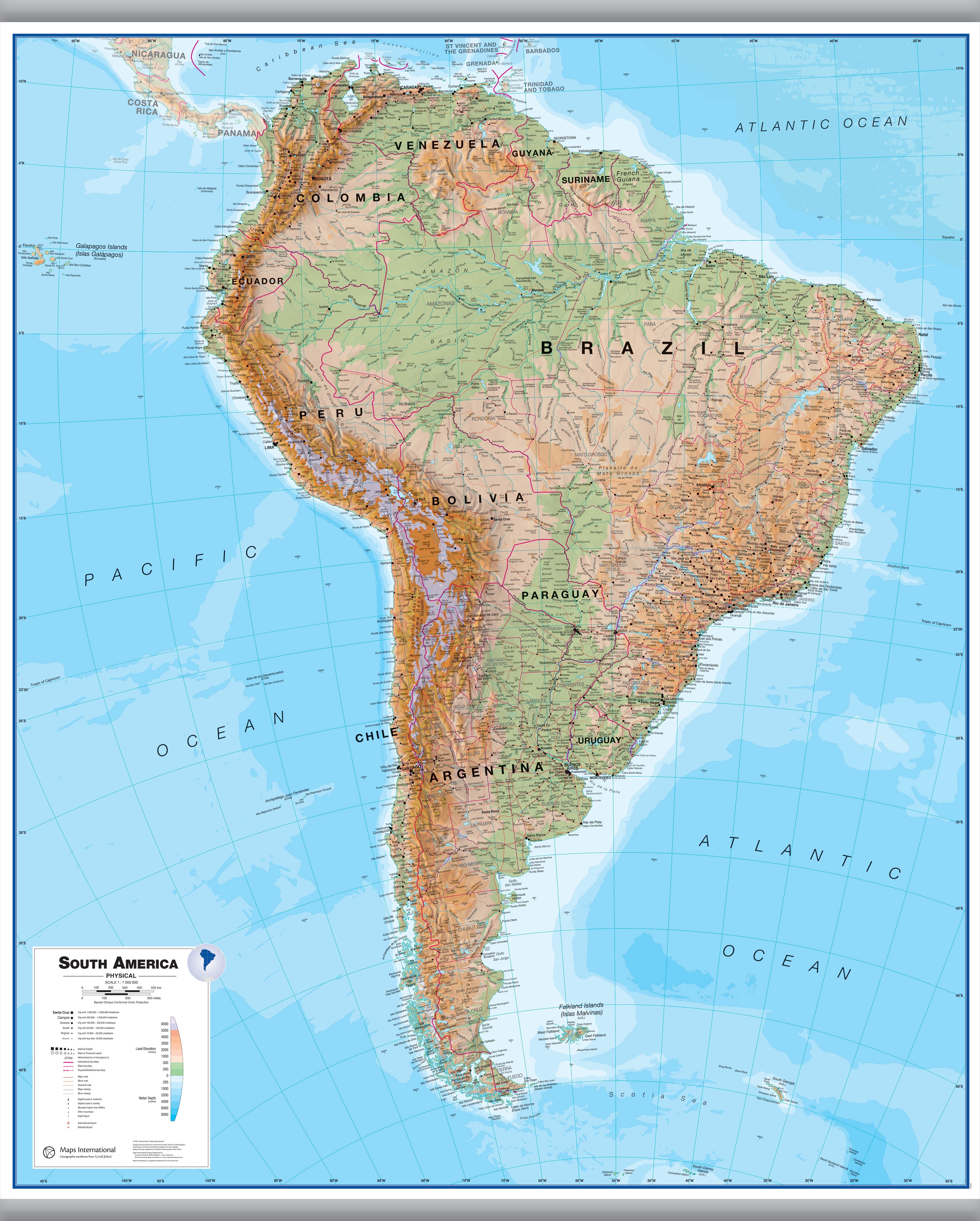 CT00412_L_LAMHB - South America Wall Map Physical
