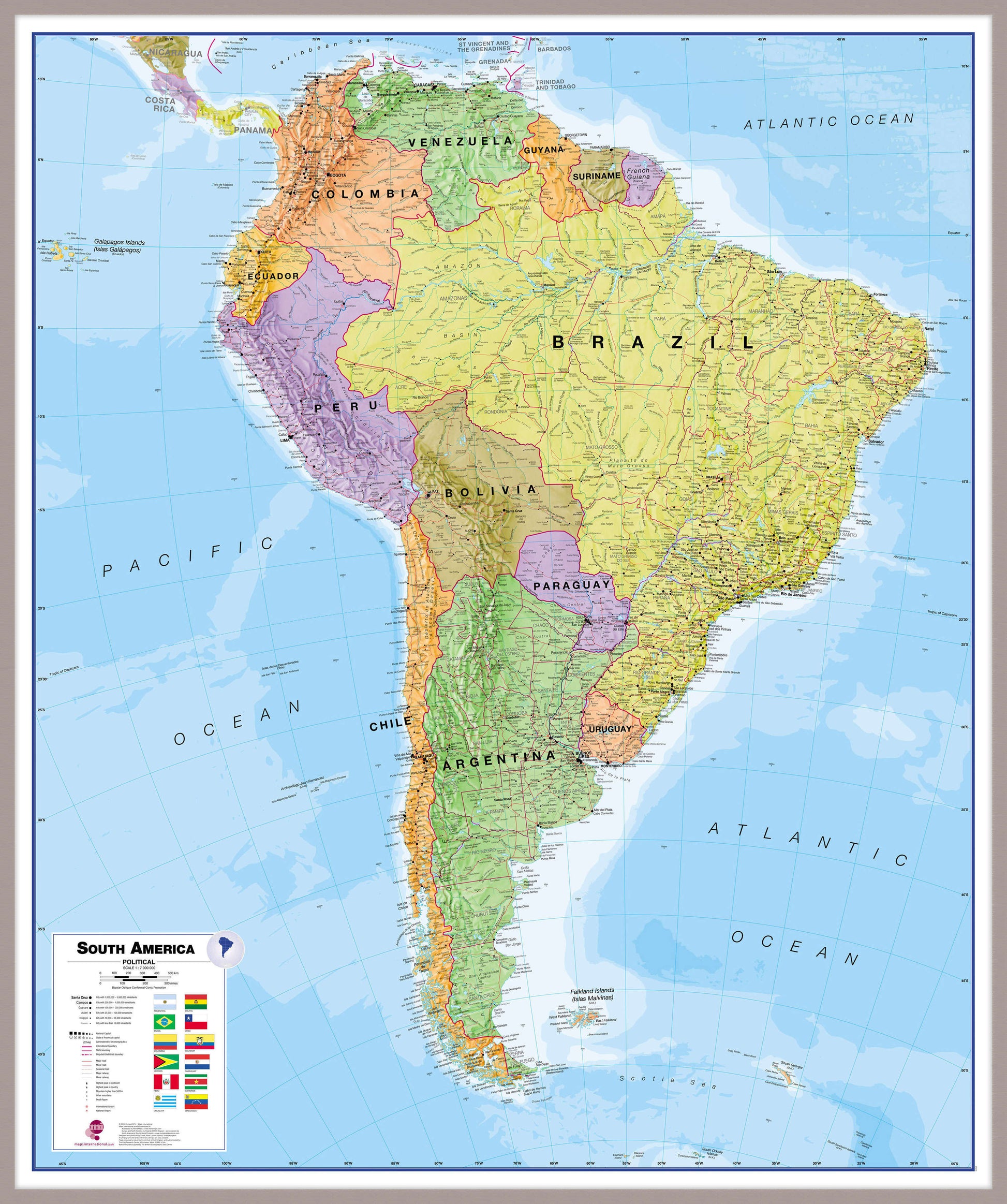 CT00019_L_MGFAL - South America Wall Map Political