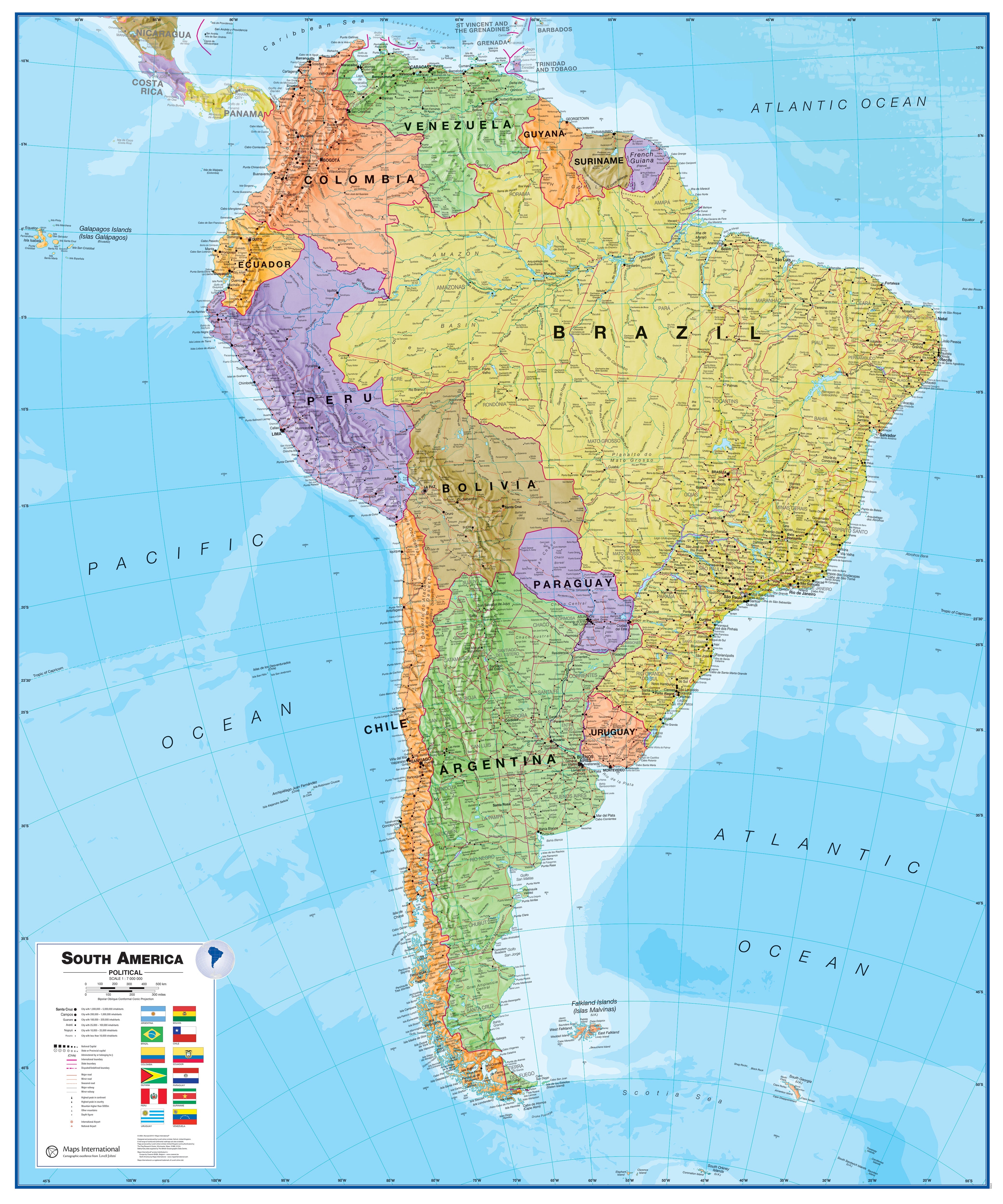 CT00019_L_LAMIN - South America Wall Map Political