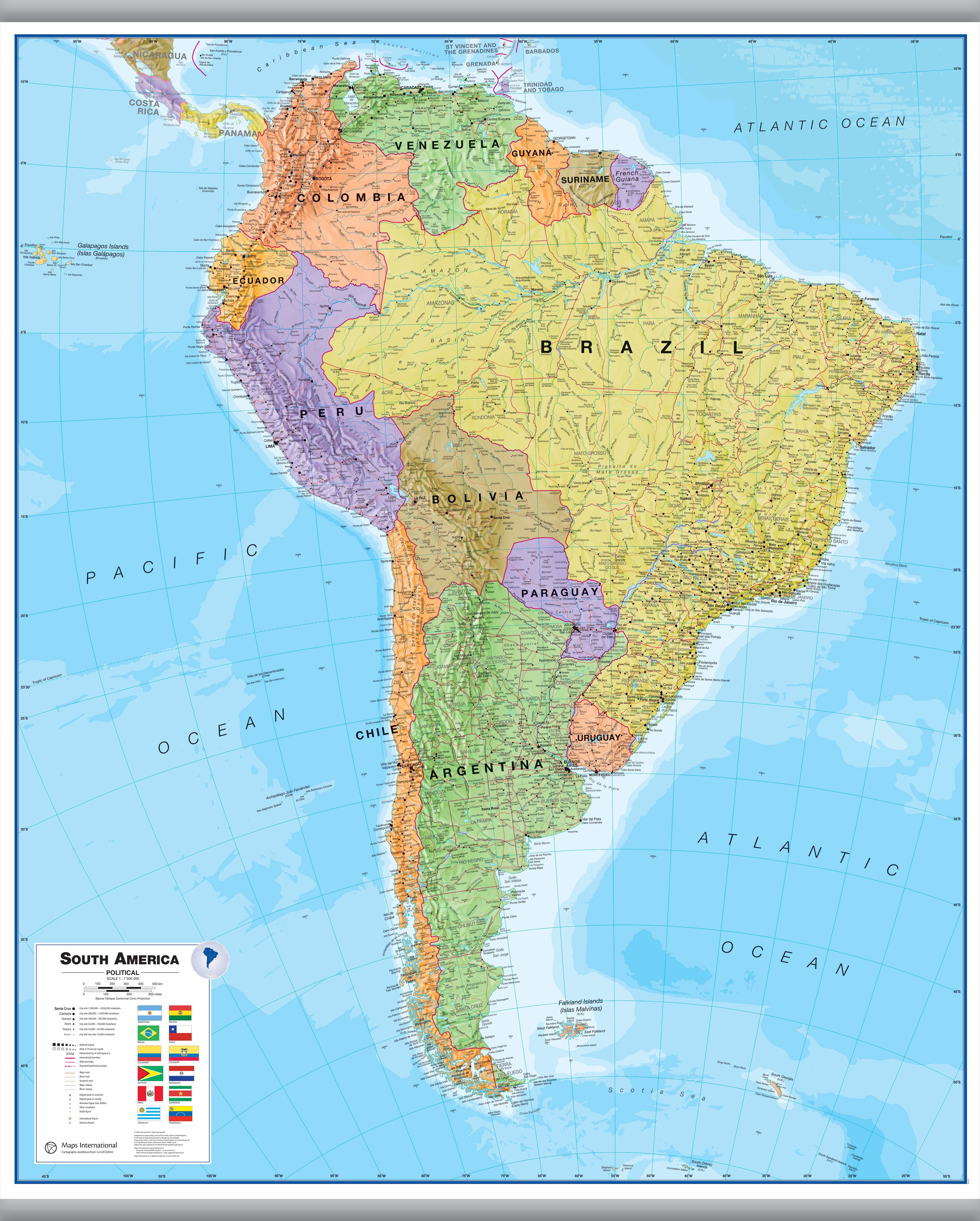 CT00019_L_LAMHB - South America Wall Map Political