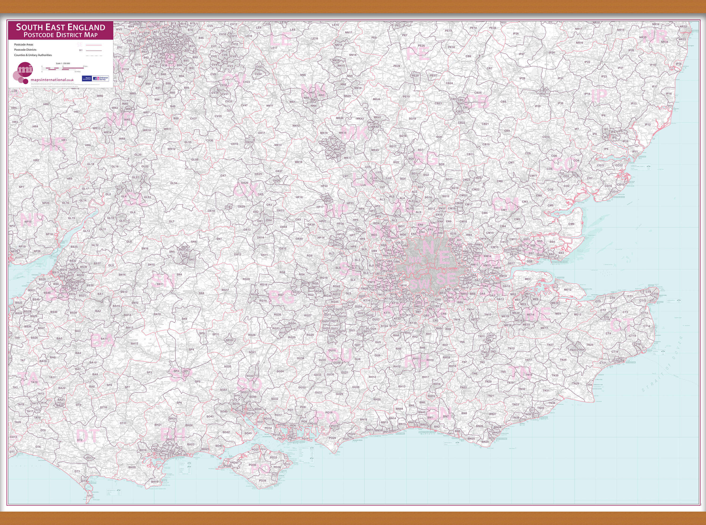 UK00036_L_LWDHB - South East England Postcode District Map