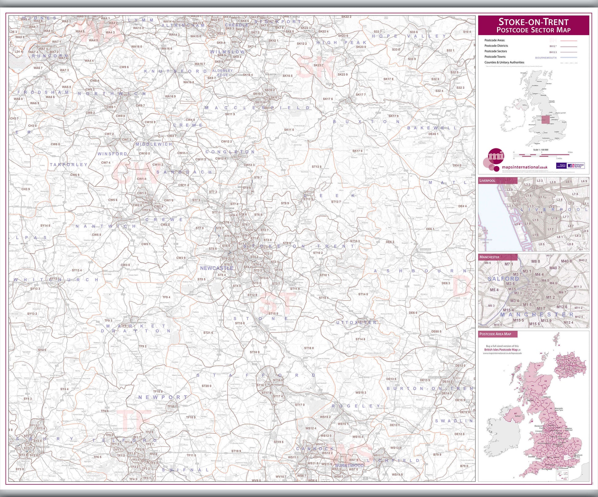 UK00786_L_LAMHB - Stoke on Trent Postcode Sector Map