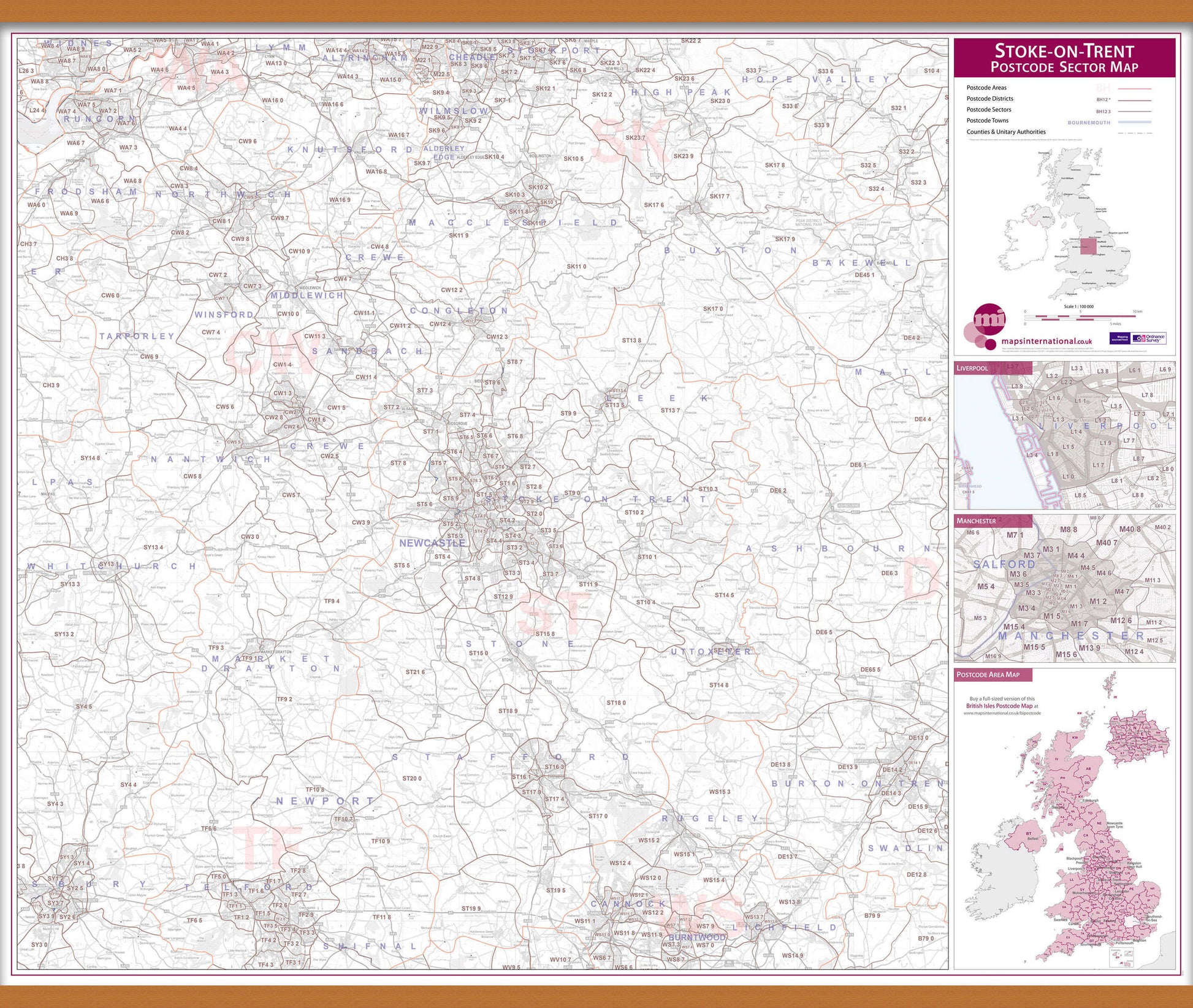 UK00786_L_LWDHB - Stoke on Trent Postcode Sector Map