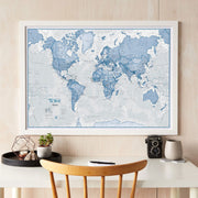 WM00272_M_WDWHI - The World Is Art - Wall Map Blue