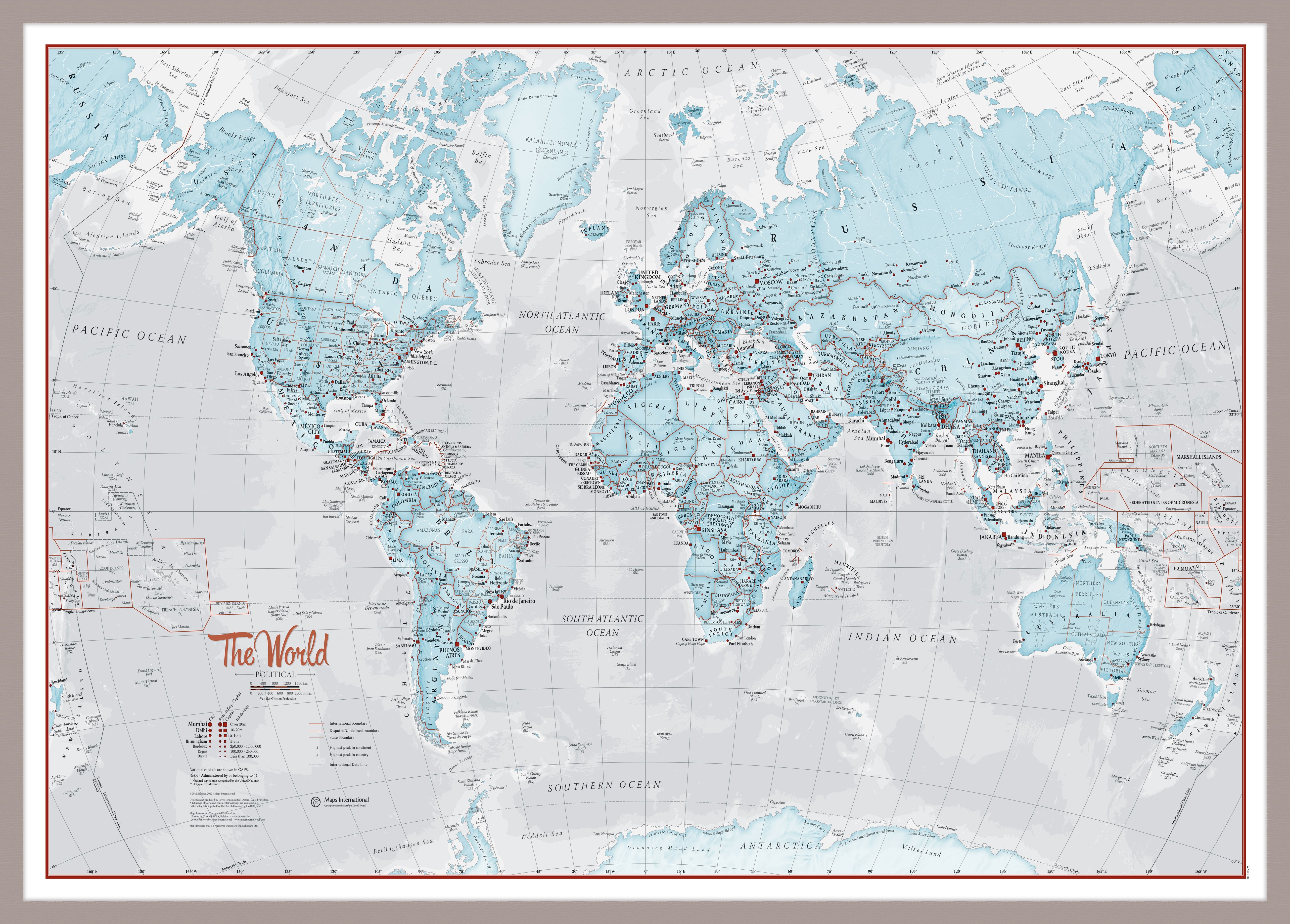 WM01226_S_PINAL - The World Is Art - Wall Map Aqua
