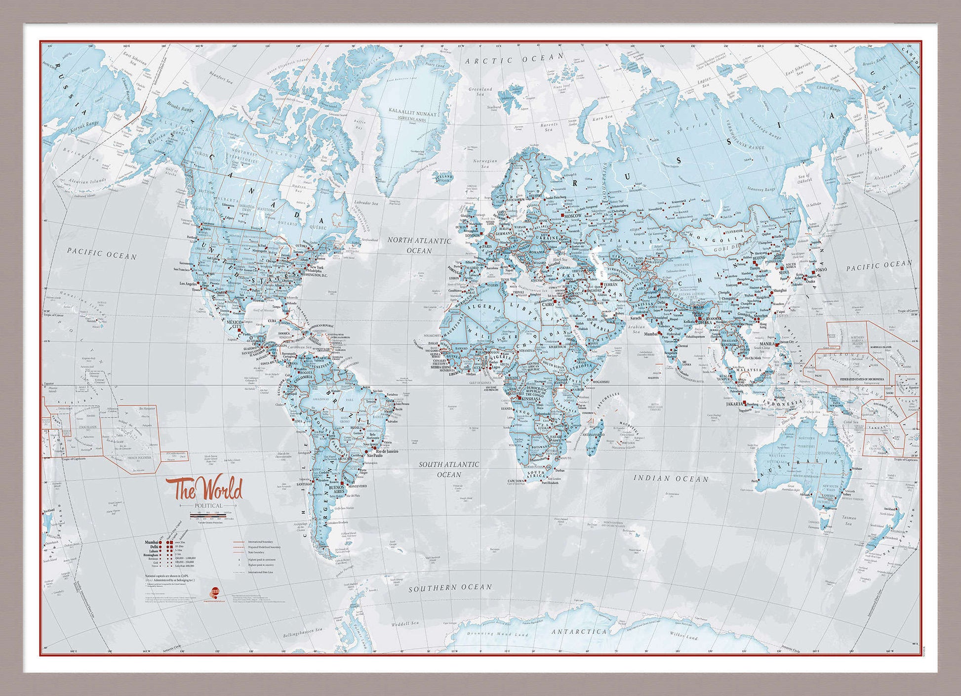 WM01226_M_PINAL - The World Is Art - Wall Map Aqua
