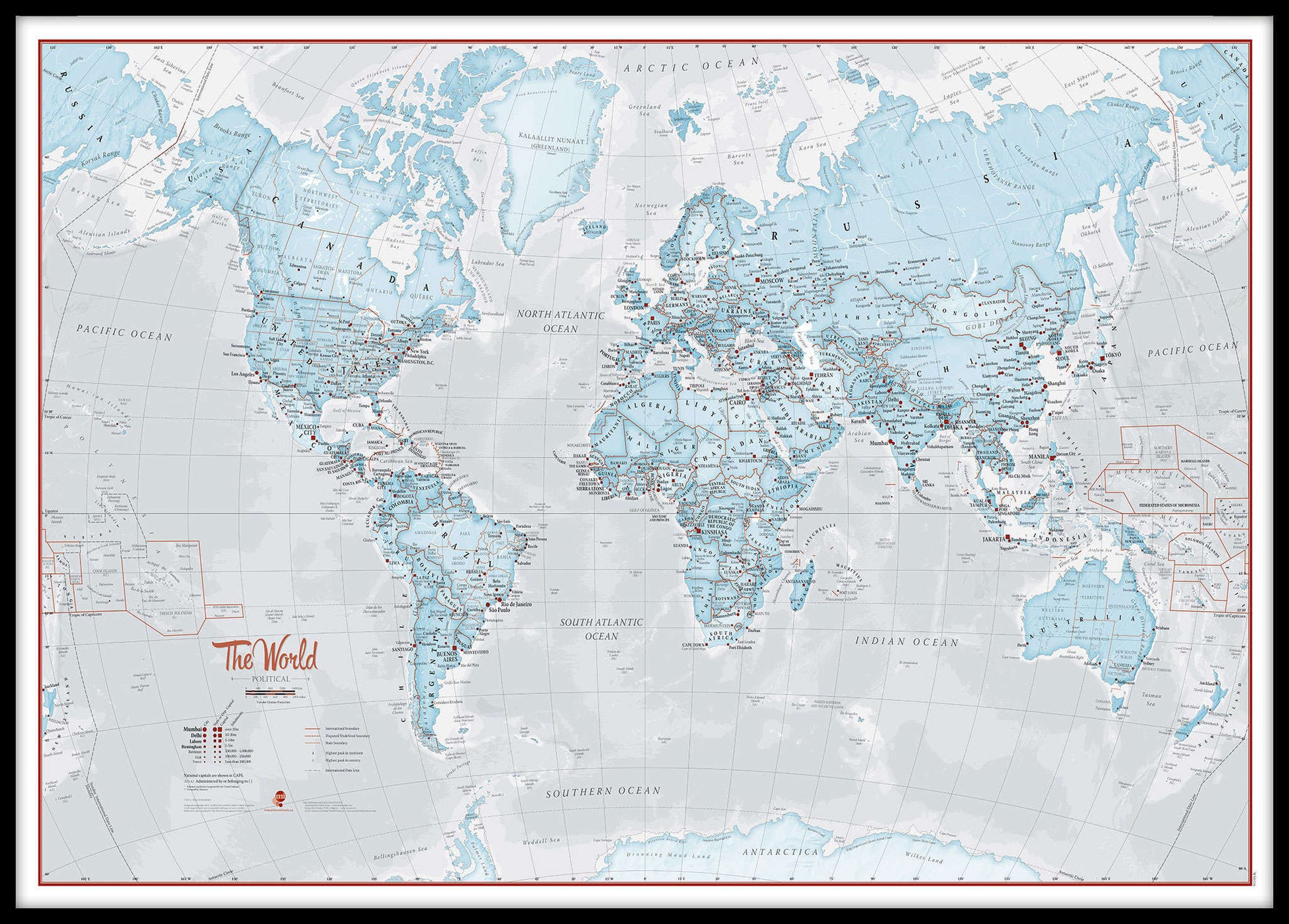 WM01226_L_LBDBL - The World Is Art - Wall Map Aqua