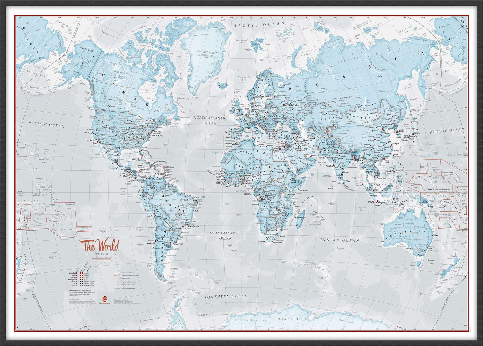 WM01226_L_WDBLA - The World Is Art - Wall Map Aqua