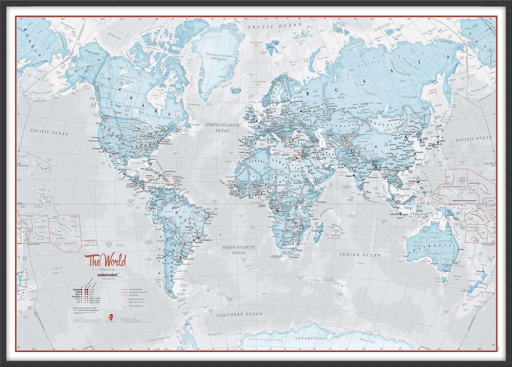 WM01226_L_WDBLA - The World Is Art - Wall Map Aqua