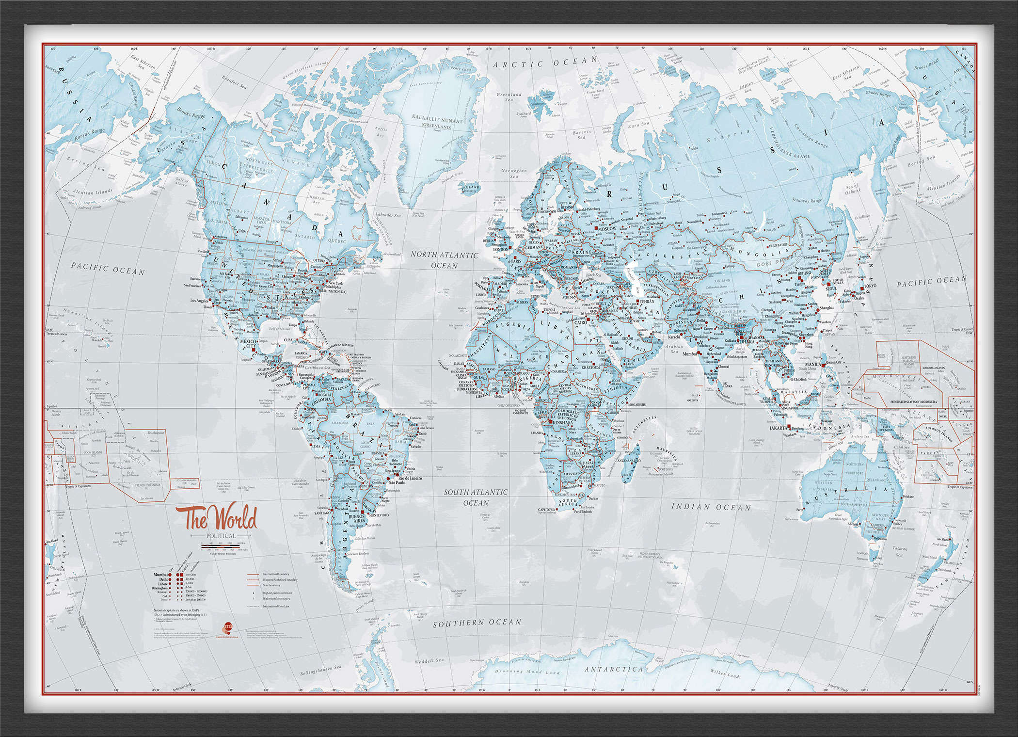 WM01226_S_WDBLA - The World Is Art - Wall Map Aqua