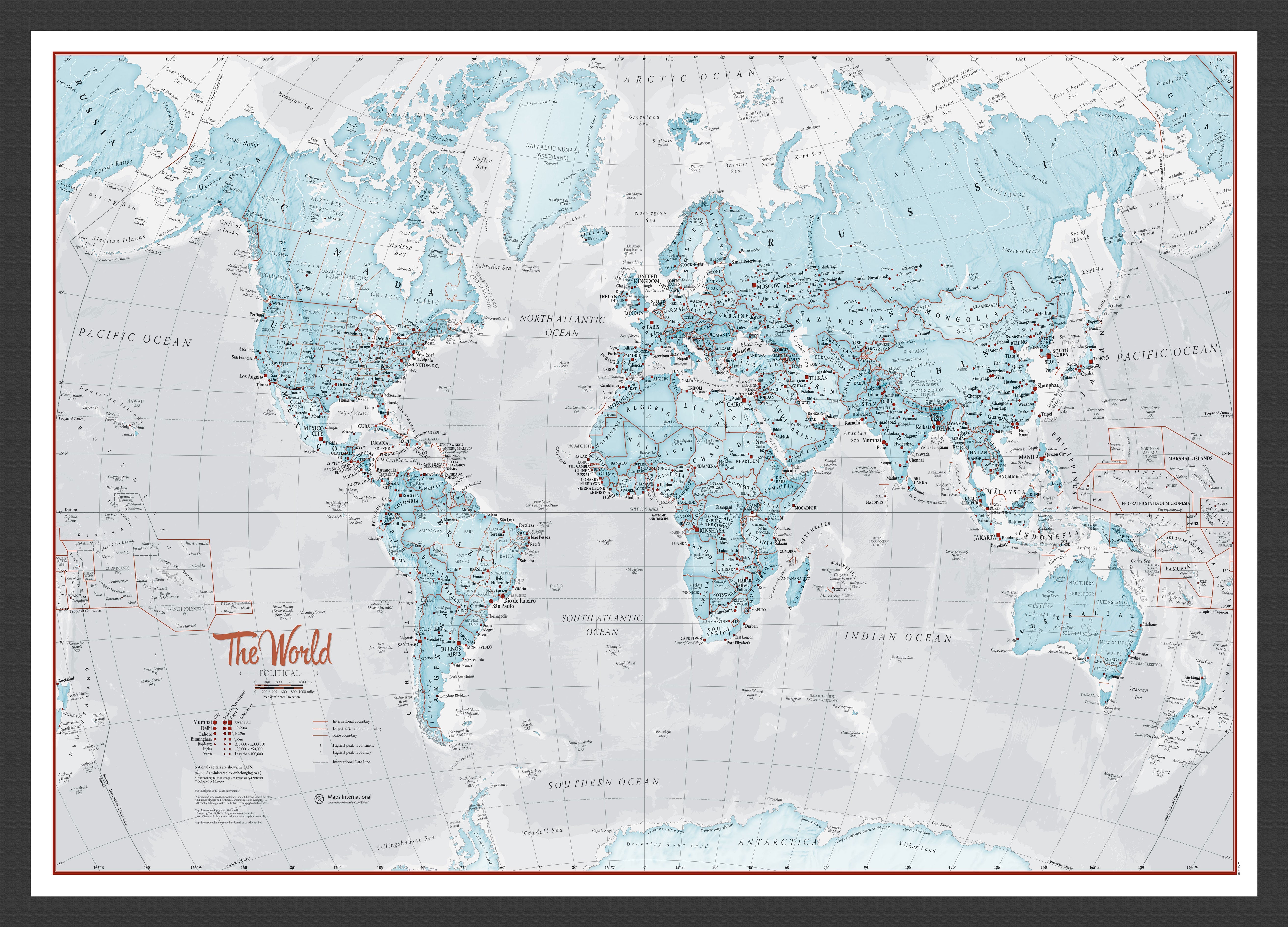 WM01226_S_WDBLA - The World Is Art - Wall Map Aqua