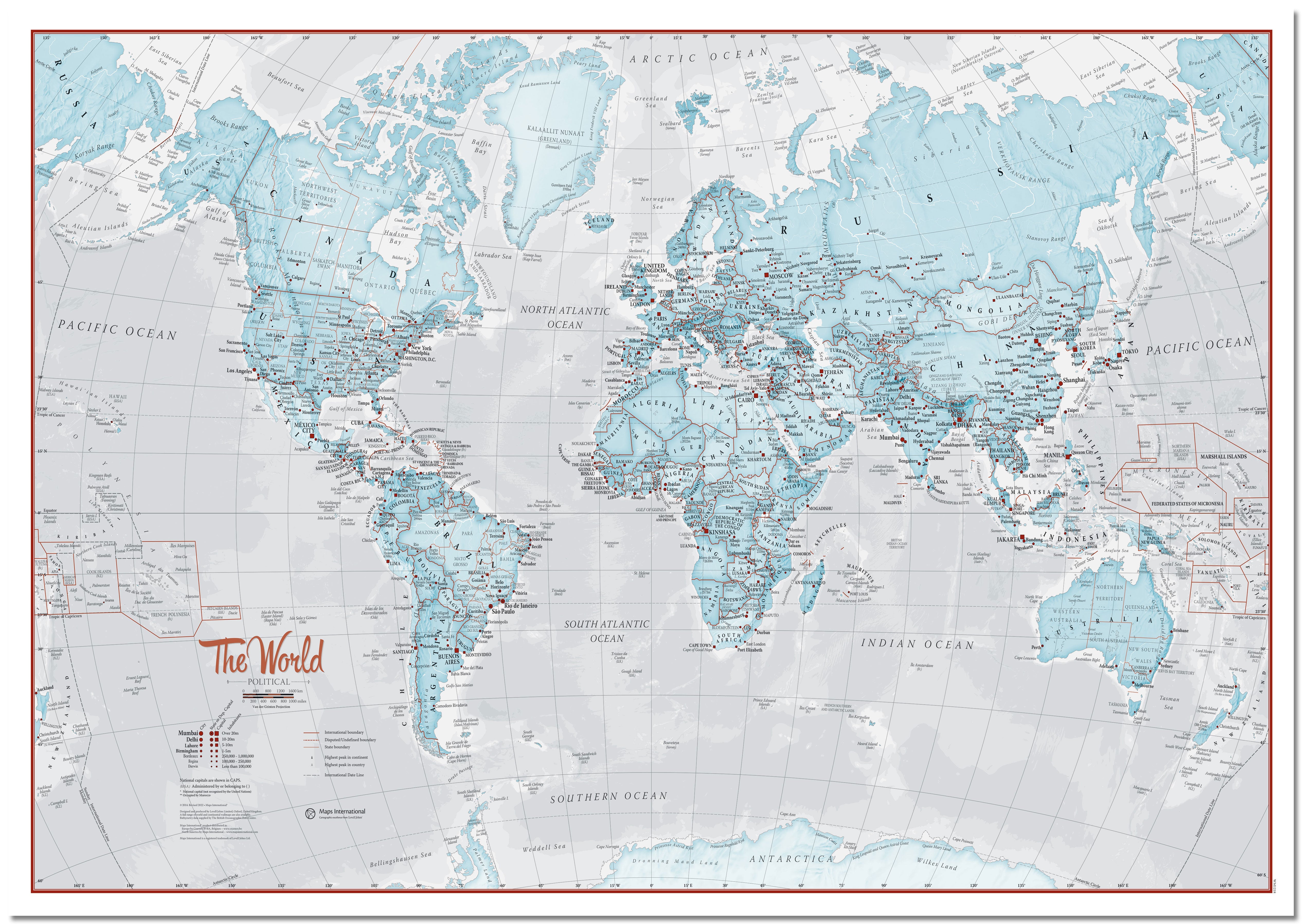 WM01226_L_LMBRD - The World Is Art - Wall Map Aqua